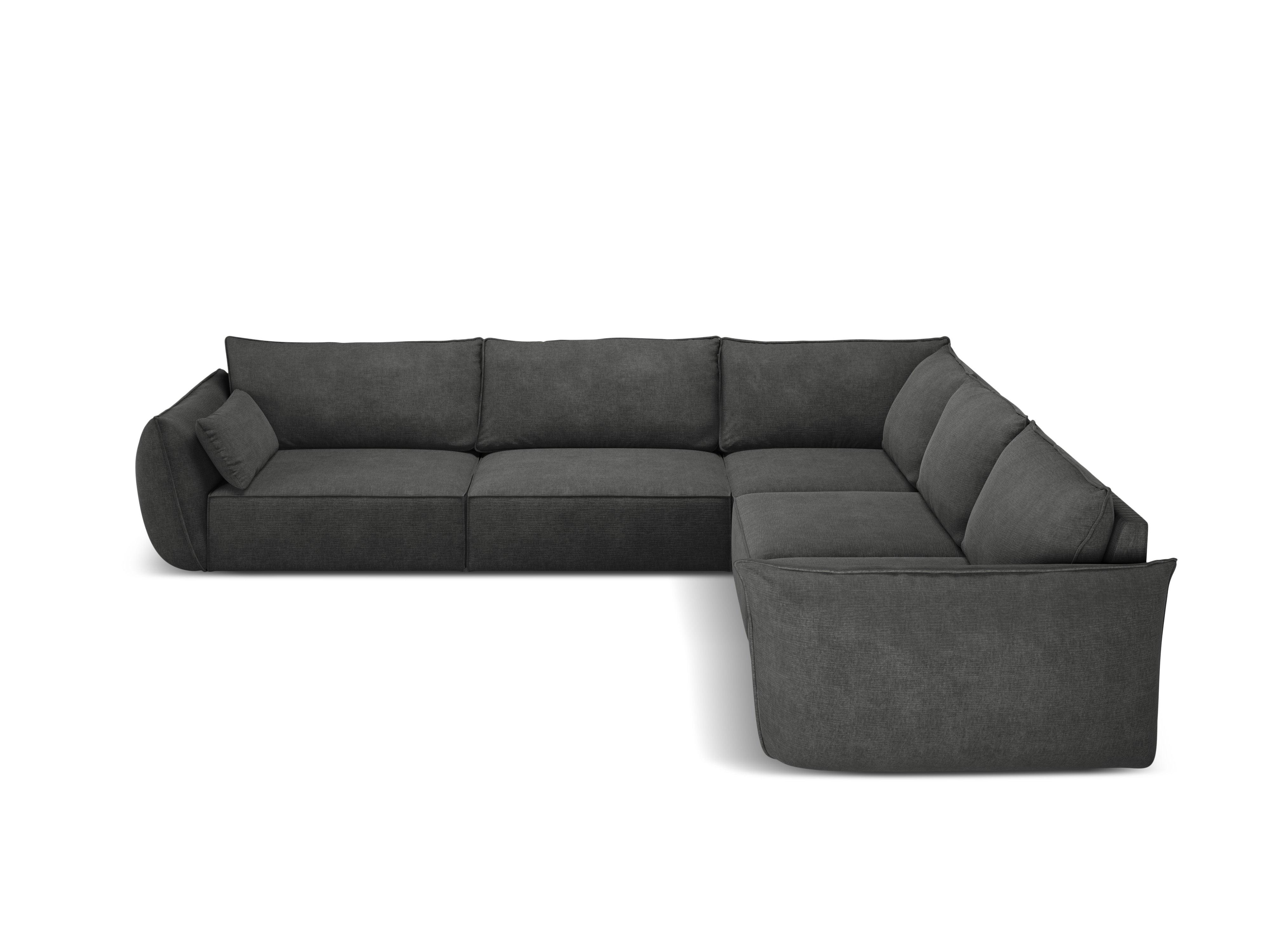 Narożnik symetryczny w tkaninie szenilowej VANDA ciemnoszary Mazzini Sofas Eye on Design