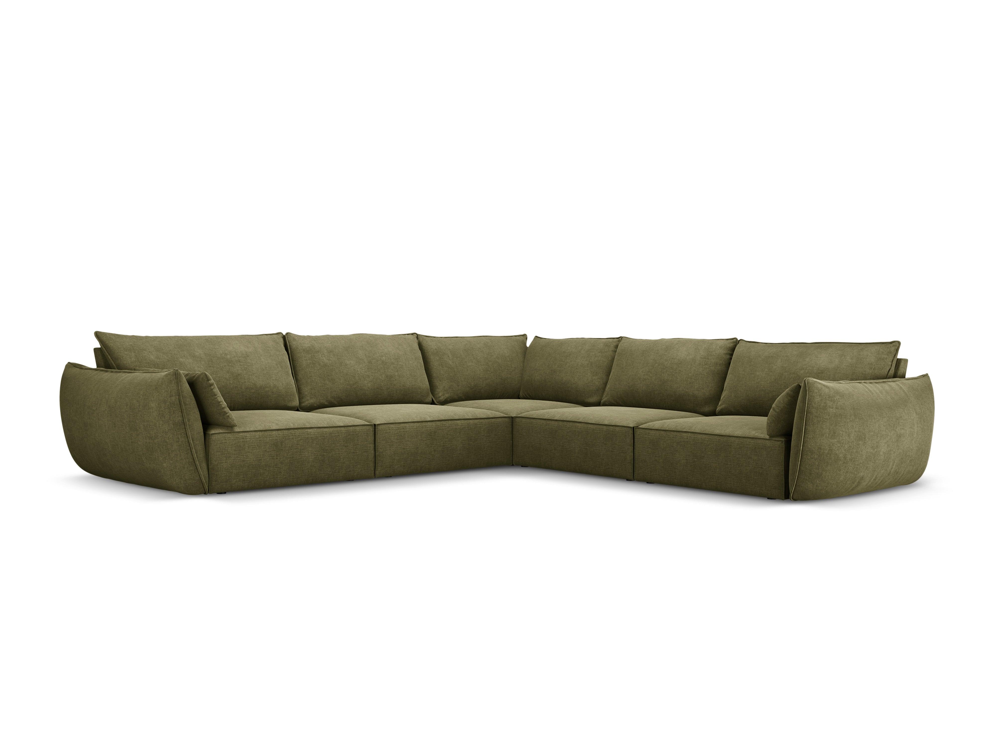 Narożnik symetryczny w tkaninie szenilowej VANDA zielony Mazzini Sofas Eye on Design