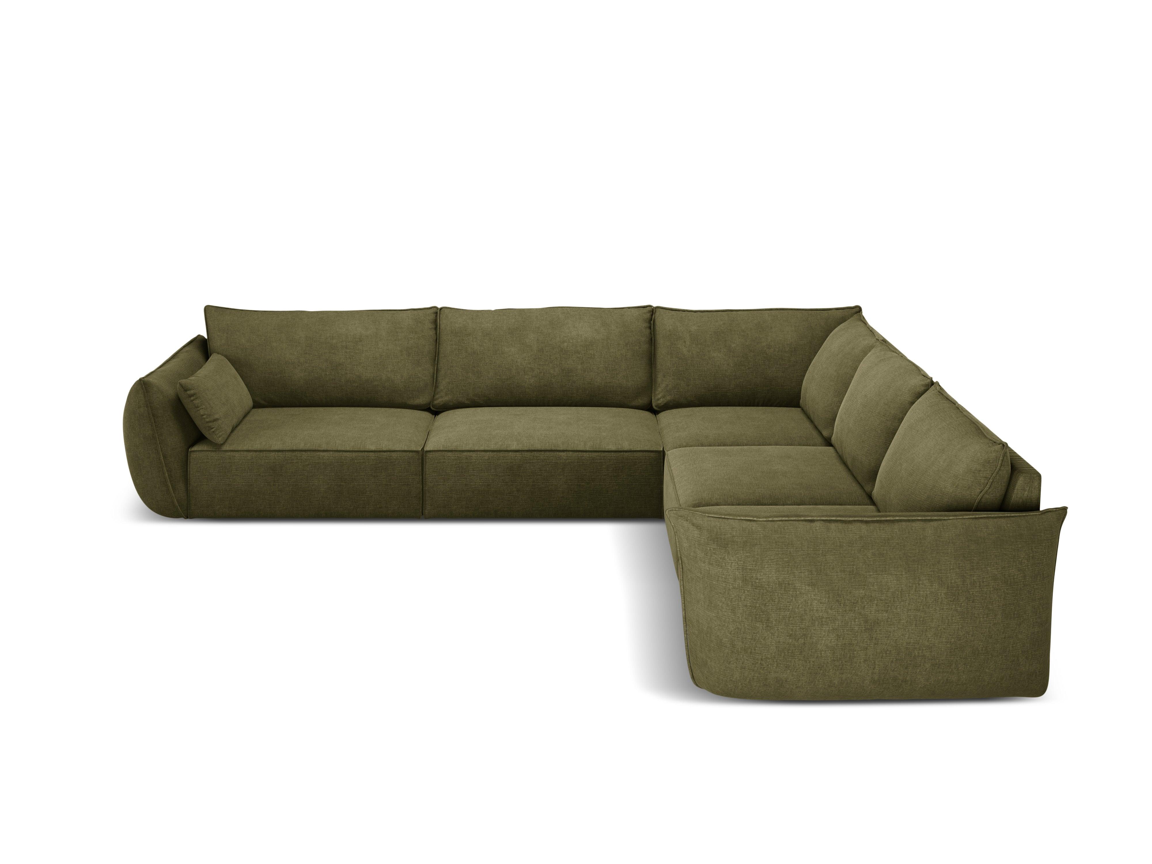 Narożnik symetryczny w tkaninie szenilowej VANDA zielony Mazzini Sofas Eye on Design