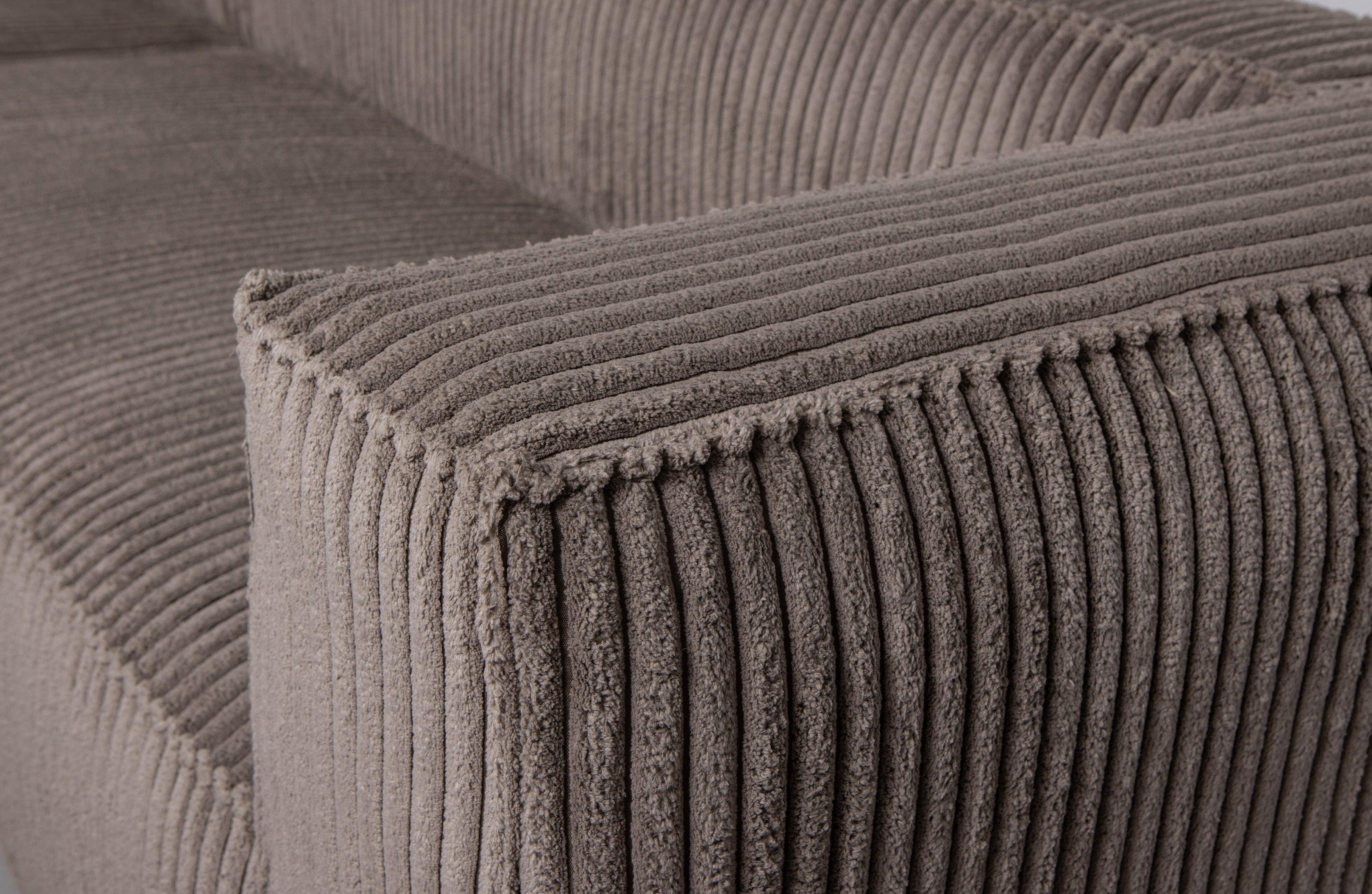 Narożnik sztruksowy lewostronny BEAN RIB brązowy Woood Exclusive Eye on Design