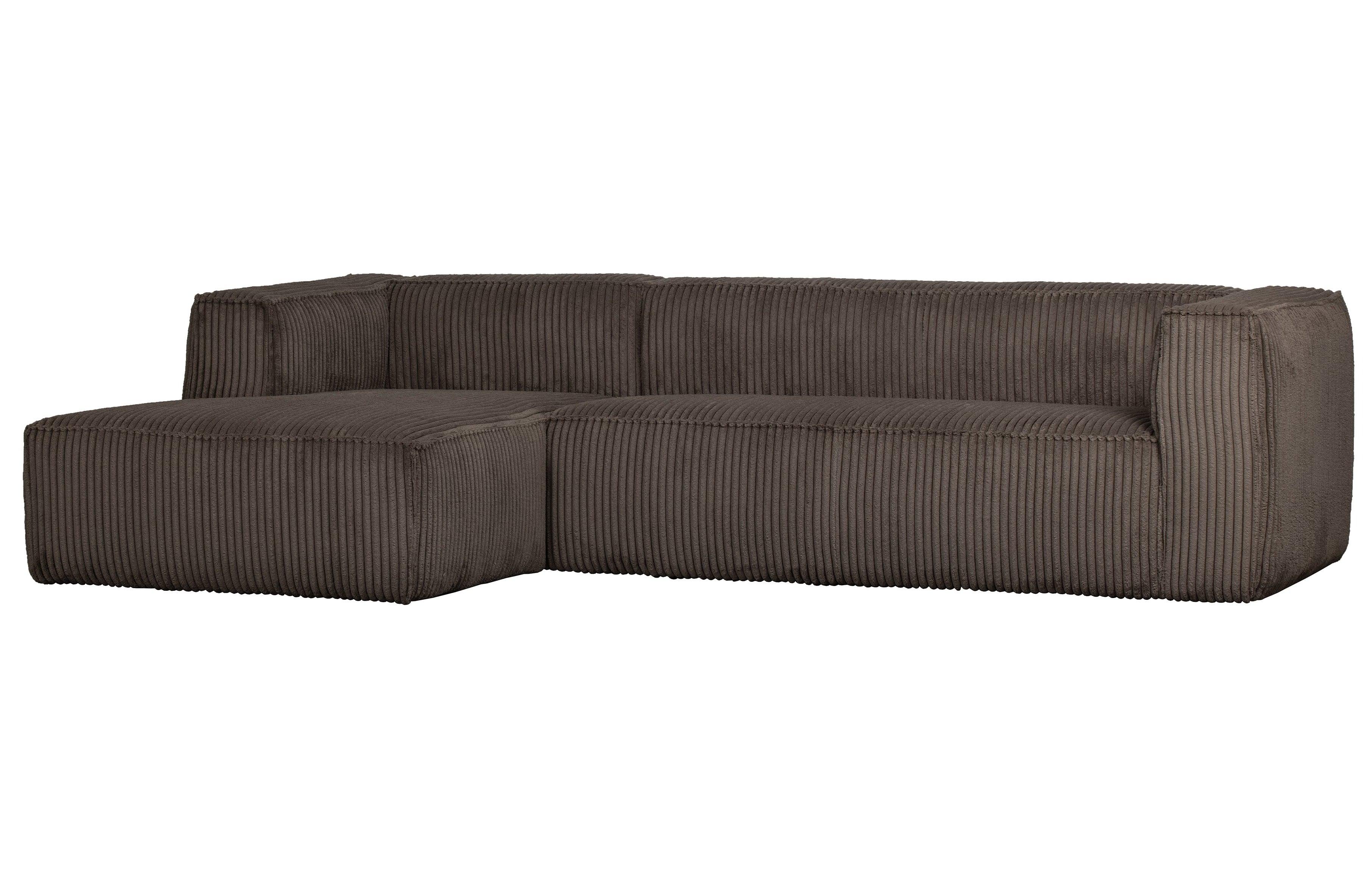 Narożnik sztruksowy lewostronny BEAN RIB brązowy Woood Exclusive Eye on Design