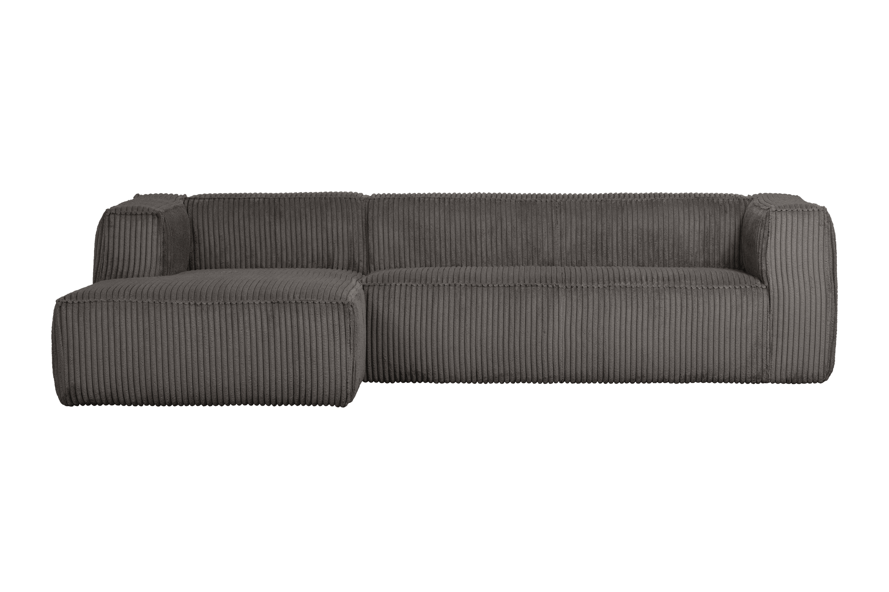 Narożnik sztruksowy lewostronny BEAN RIB ciemnoszary Woood Exclusive Eye on Design