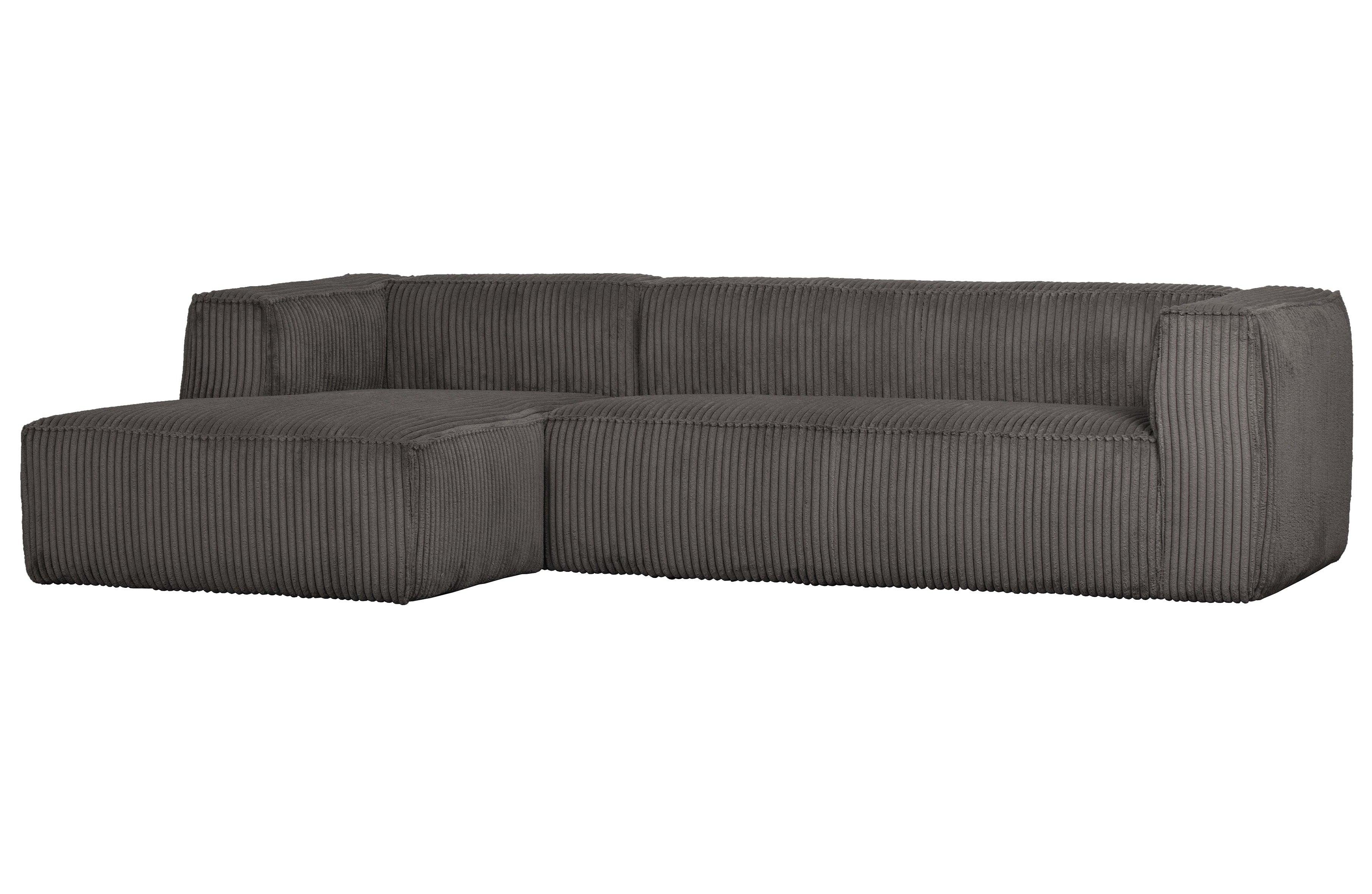 Narożnik sztruksowy lewostronny BEAN RIB ciemnoszary Woood Exclusive Eye on Design