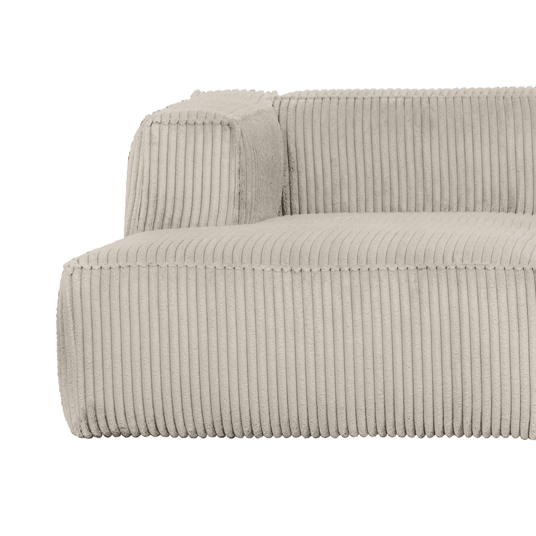 Narożnik sztruksowy lewostronny BEAN RIB jasnobeżowy Woood Exclusive Eye on Design