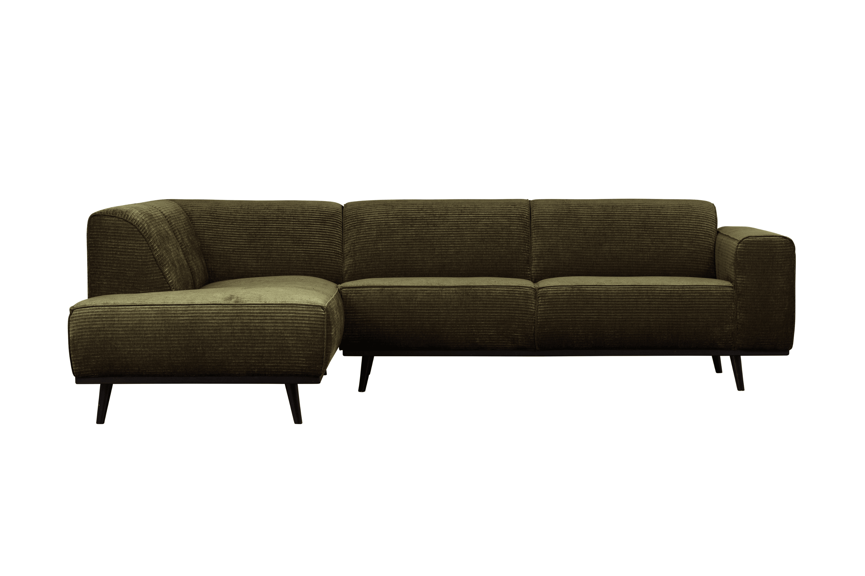 Narożnik sztruksowy lewostronny STATEMENT ciemnozielony Be Pure Eye on Design