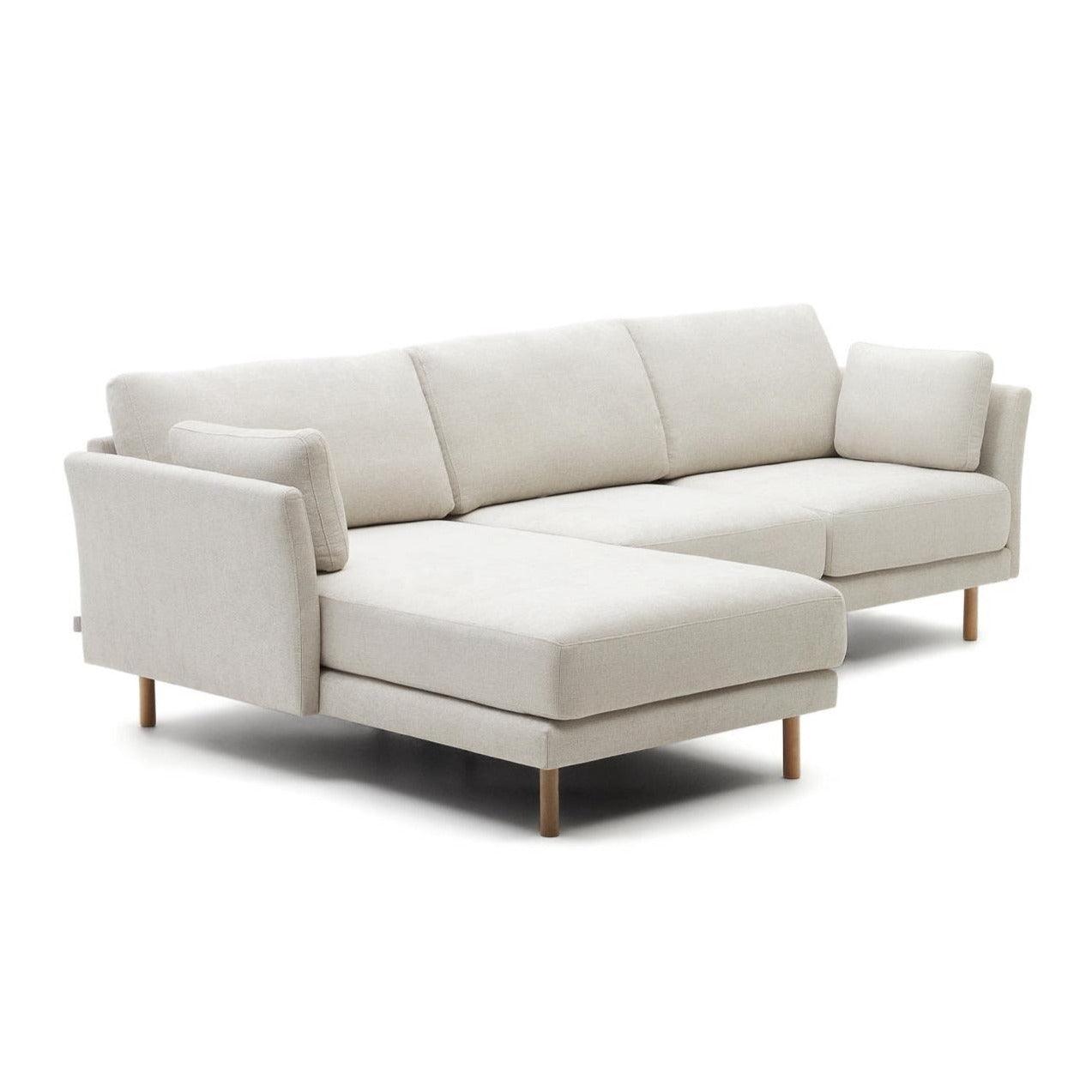 Narożnik uniwersalny GILMA perłowy z drewnianą podstawą La Forma Eye on Design