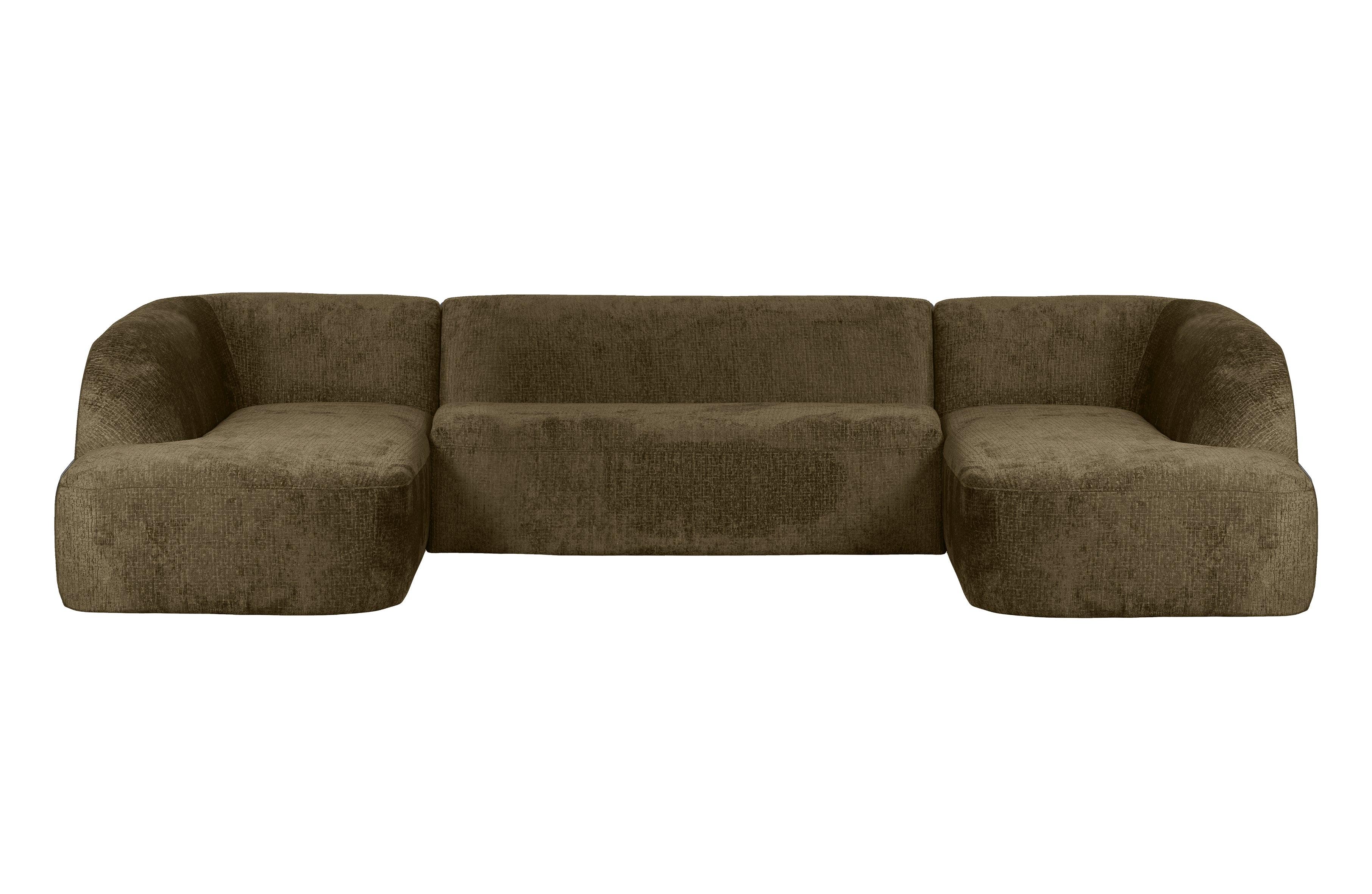 Narożnik w kształcie U aksamitna SLOPING ciemnozielony Be Pure Eye on Design