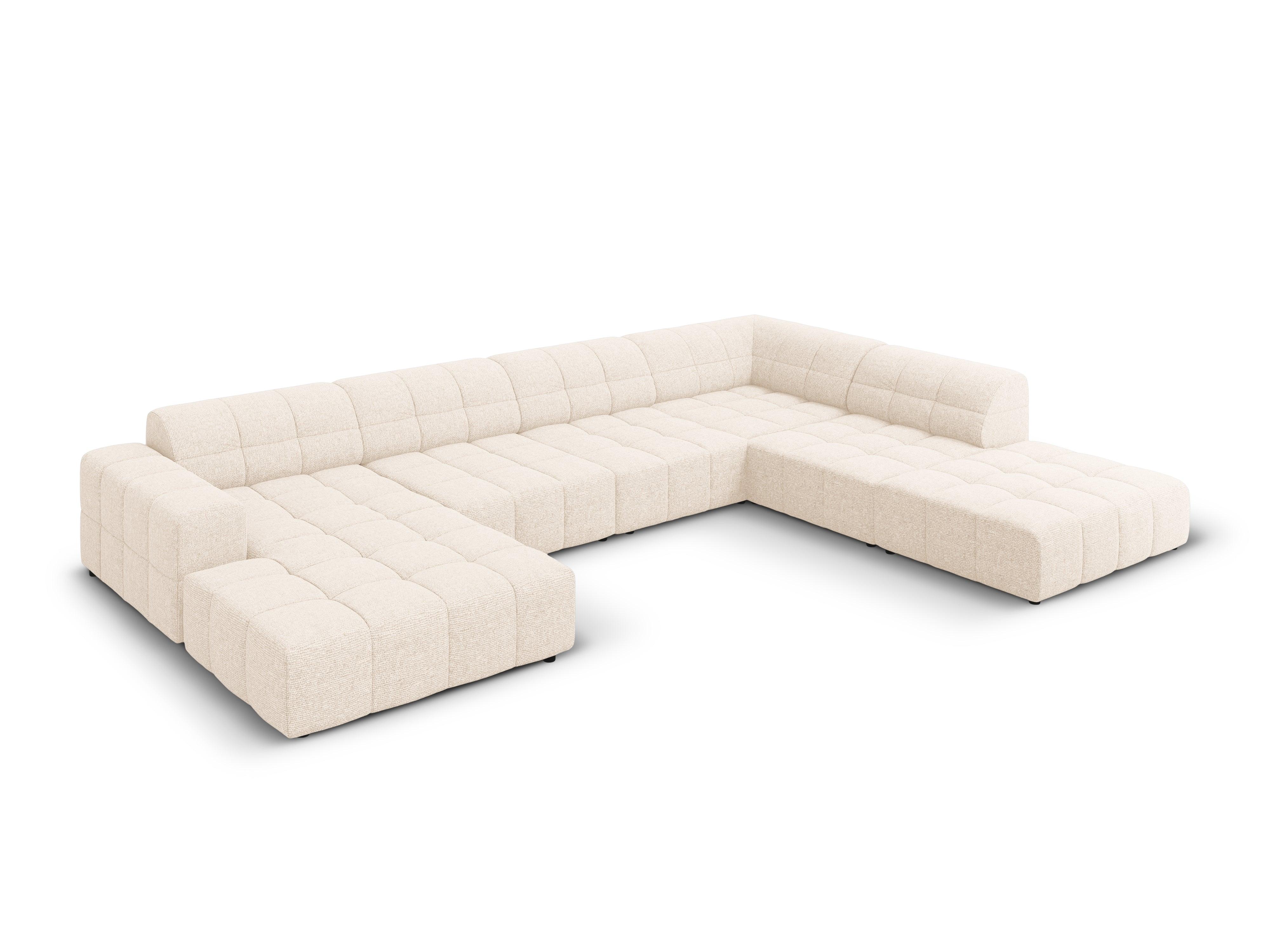 Narożnik w kształcie U prawostronny CHICAGO jasnobeżowy szenil Cosmopolitan Design Eye on Design