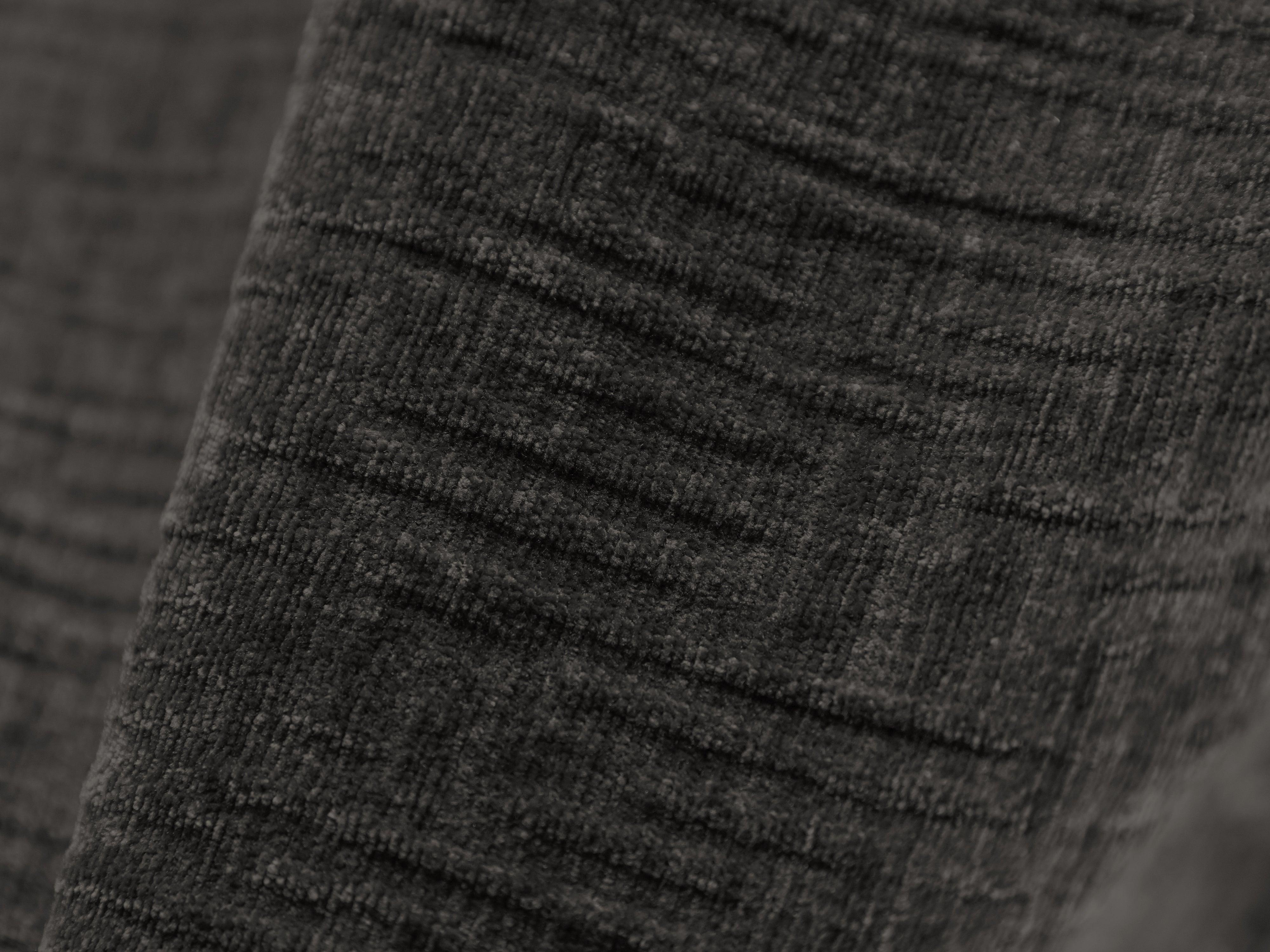 Narożnik w tkaninie szenilowej lewostronny otwarty VANDA ciemnoszary Mazzini Sofas Eye on Design