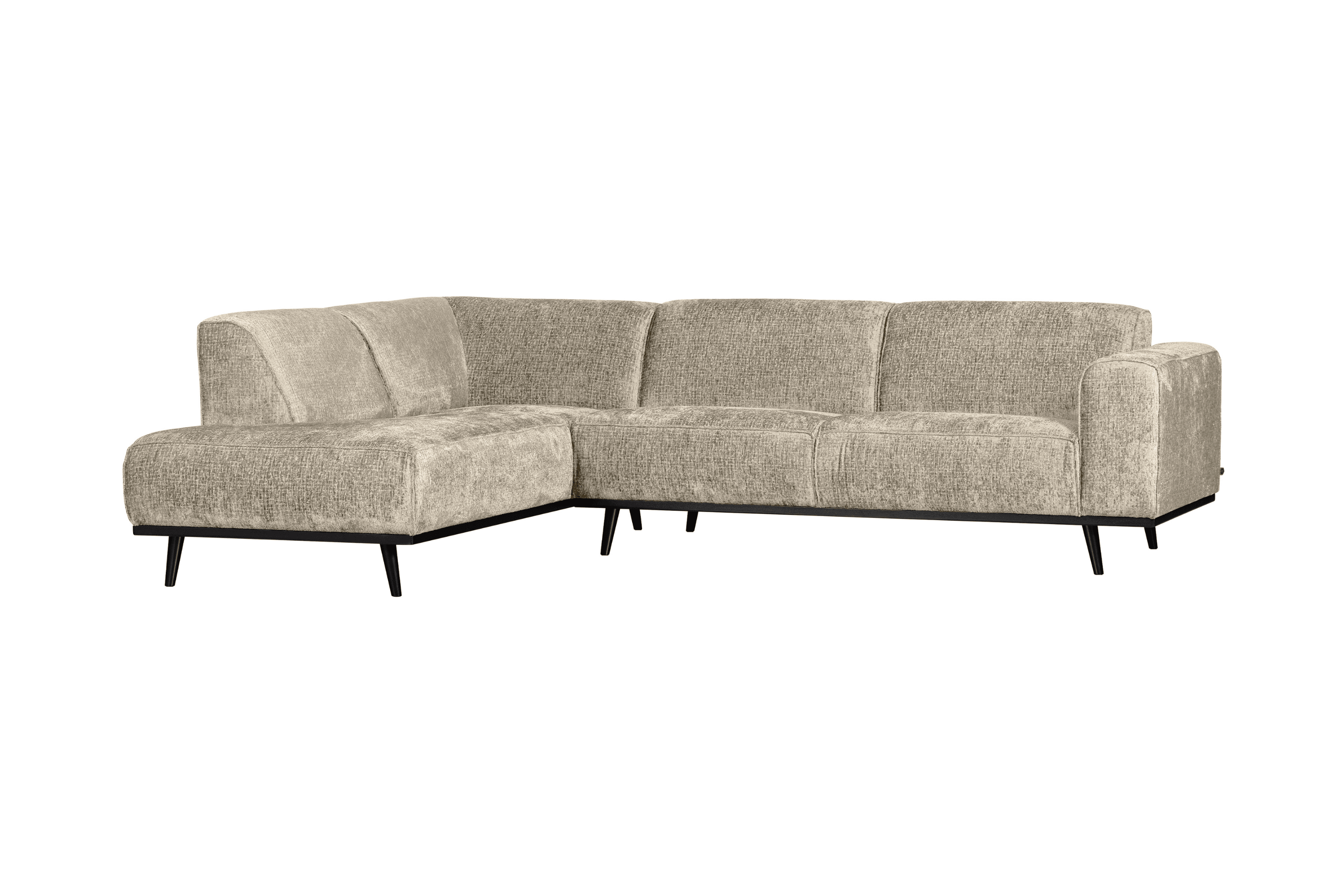 Narożnik welurowy lewostronny STATEMENT STRUCTURE beżowy Be Pure Eye on Design