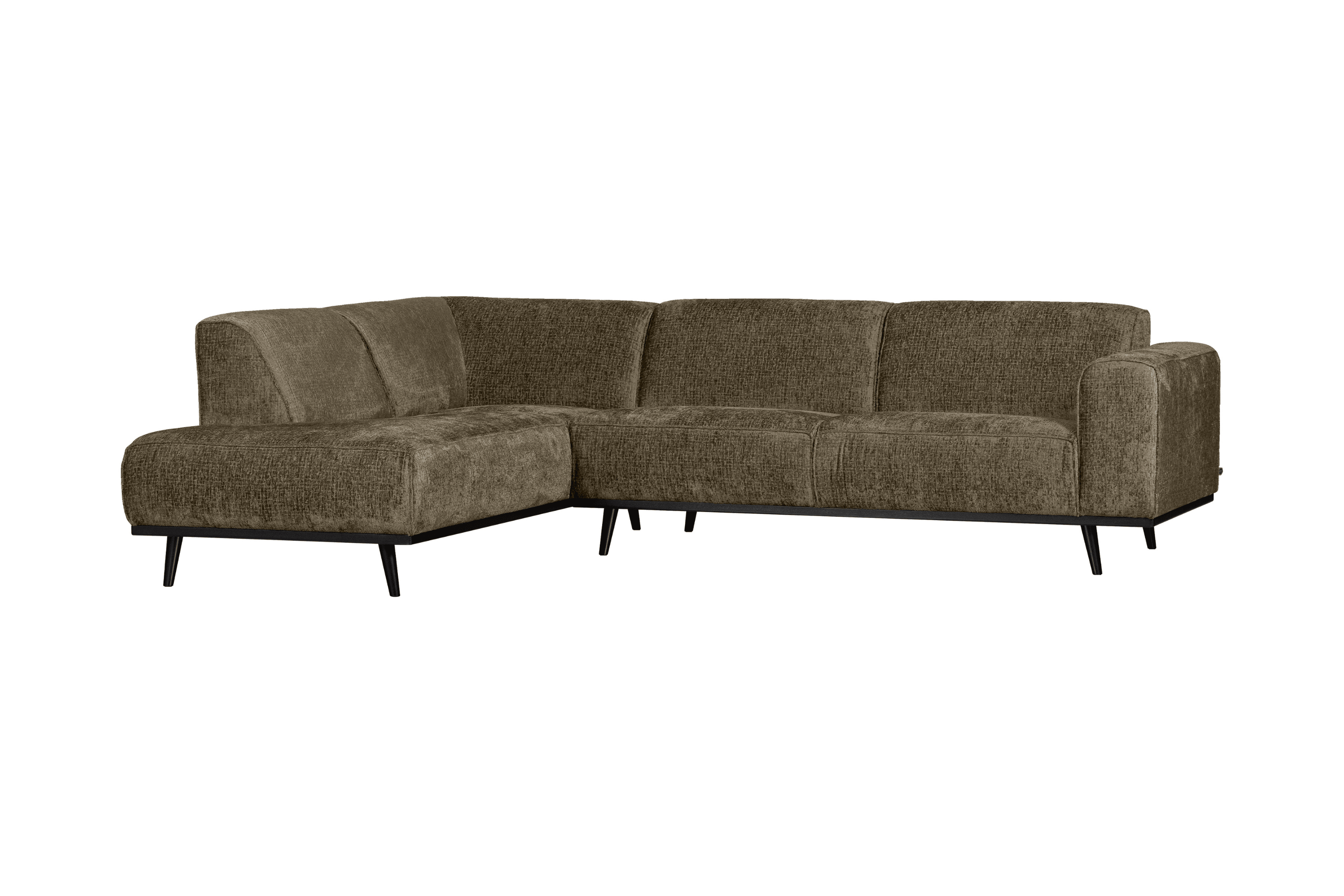 Narożnik welurowy lewostronny STATEMENT STRUCTURE ciemnozielony – sofa narożna