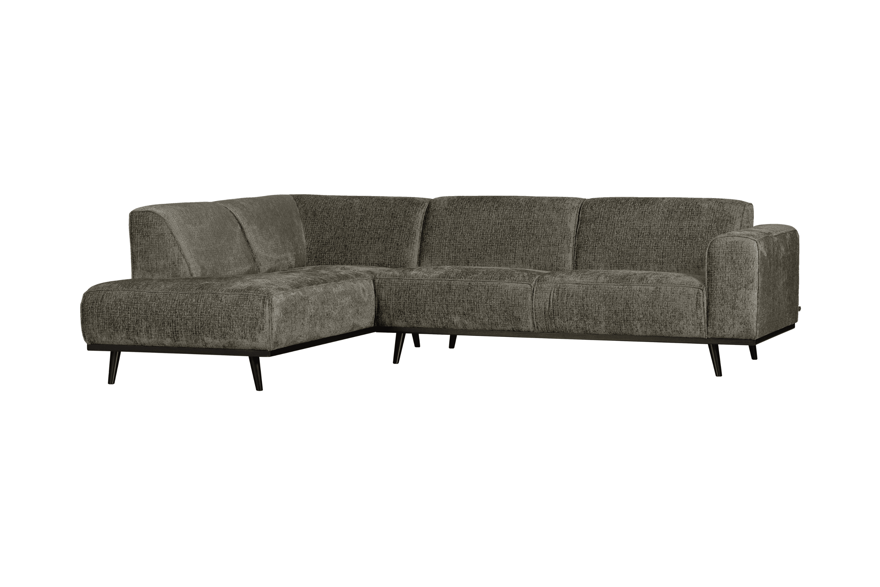 Narożnik welurowy lewostronny STATEMENT STRUCTURE szarozielony – sofa narożna