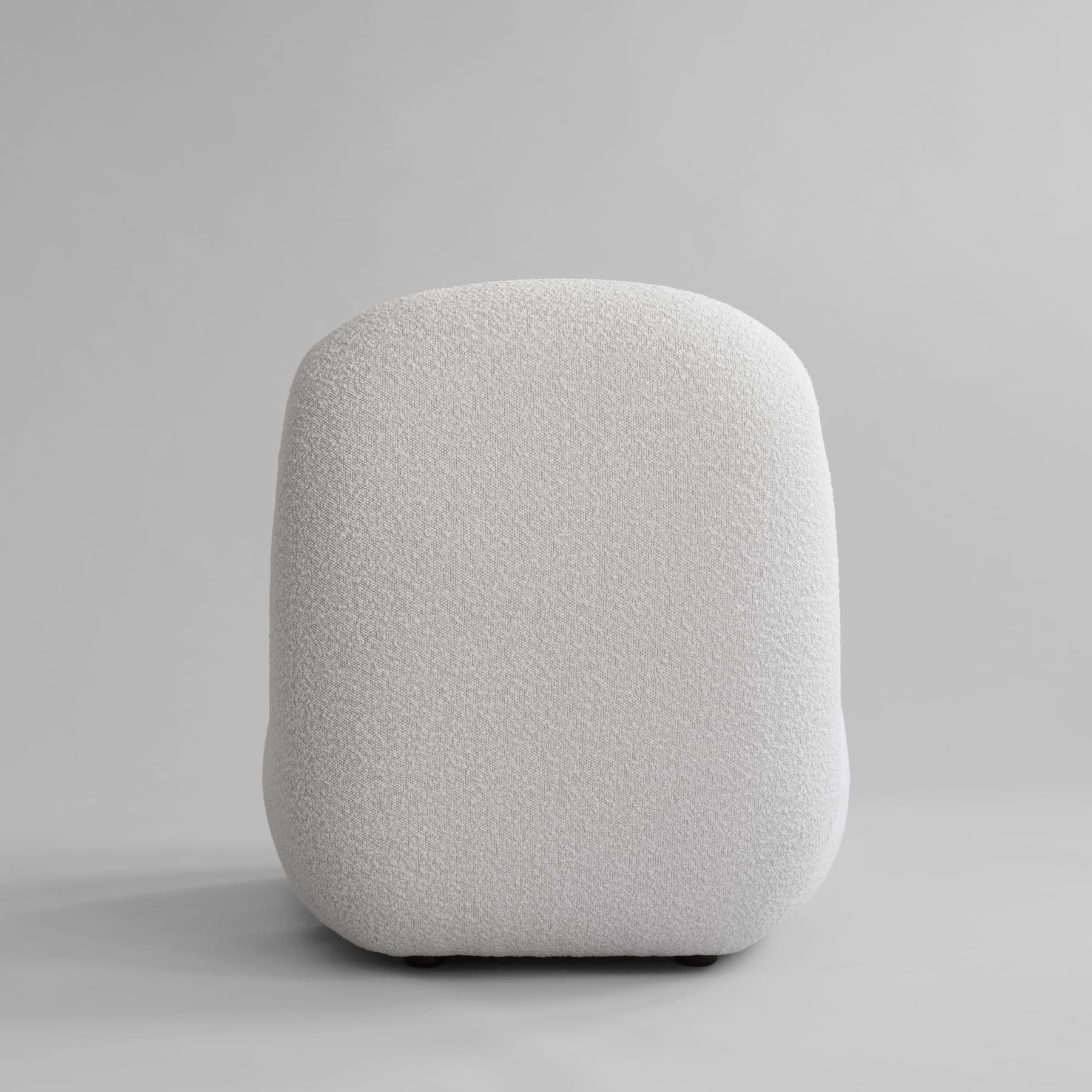Fotel bez podłokietników TOE FLAT bouclé biały do salonu – 101 Copenhagen