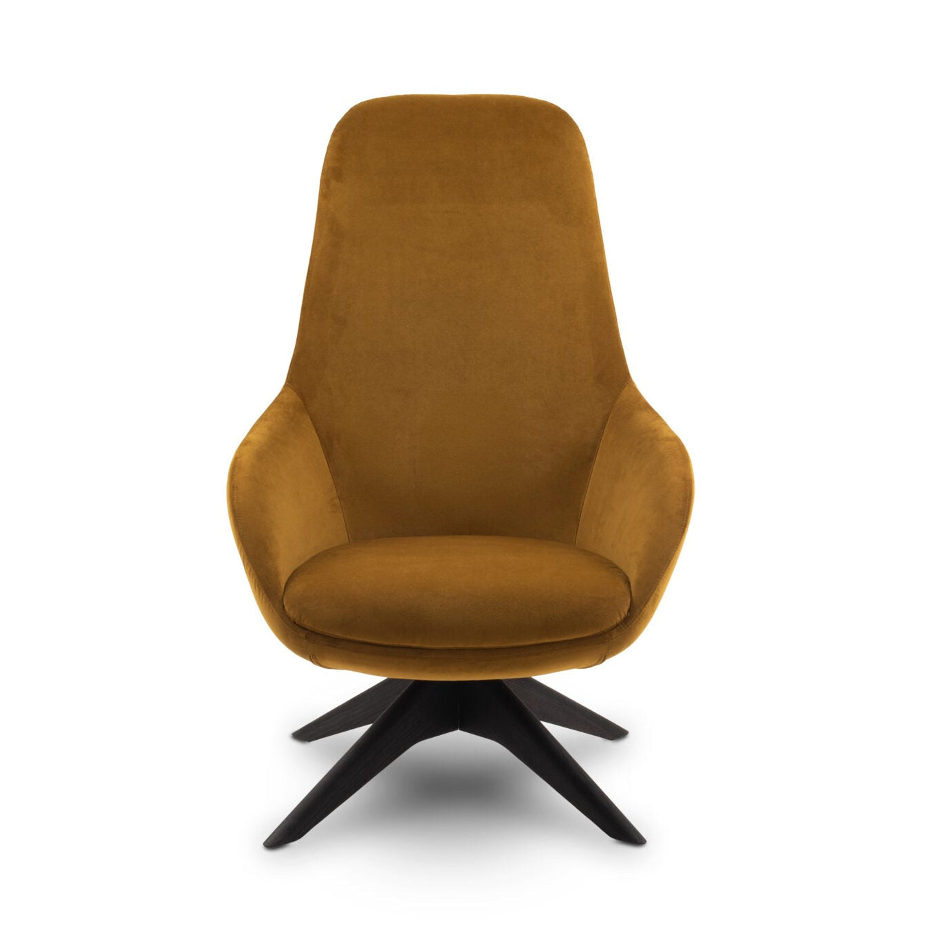 Classic Upholstered Swivel Armchair with Wooden Base