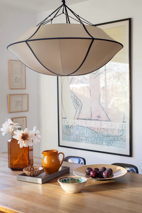 Beige UMBRELLA lampshade with black