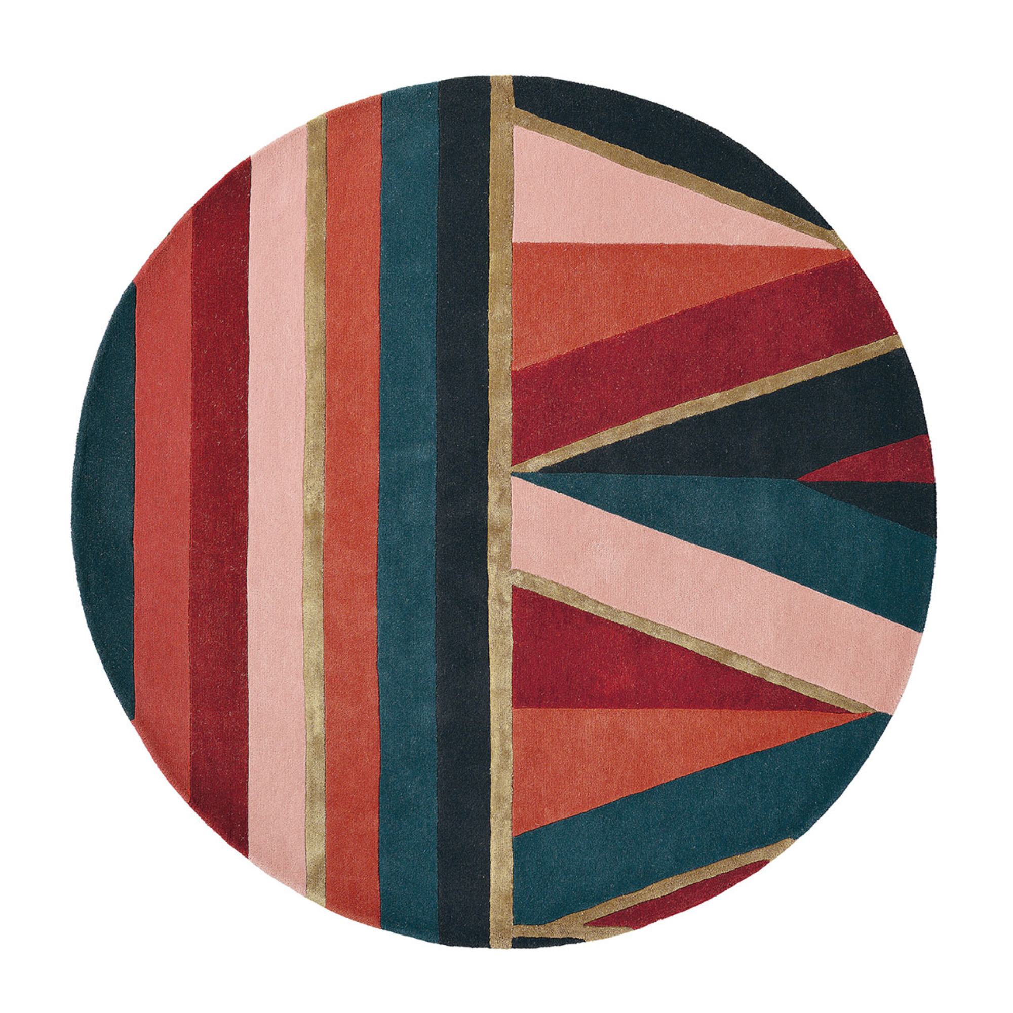 Ronde tapijt SAHARA ROND groen-rood