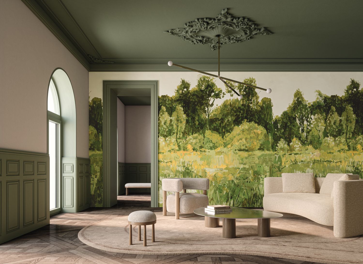 Landscape Tree Mural COLVERT Green