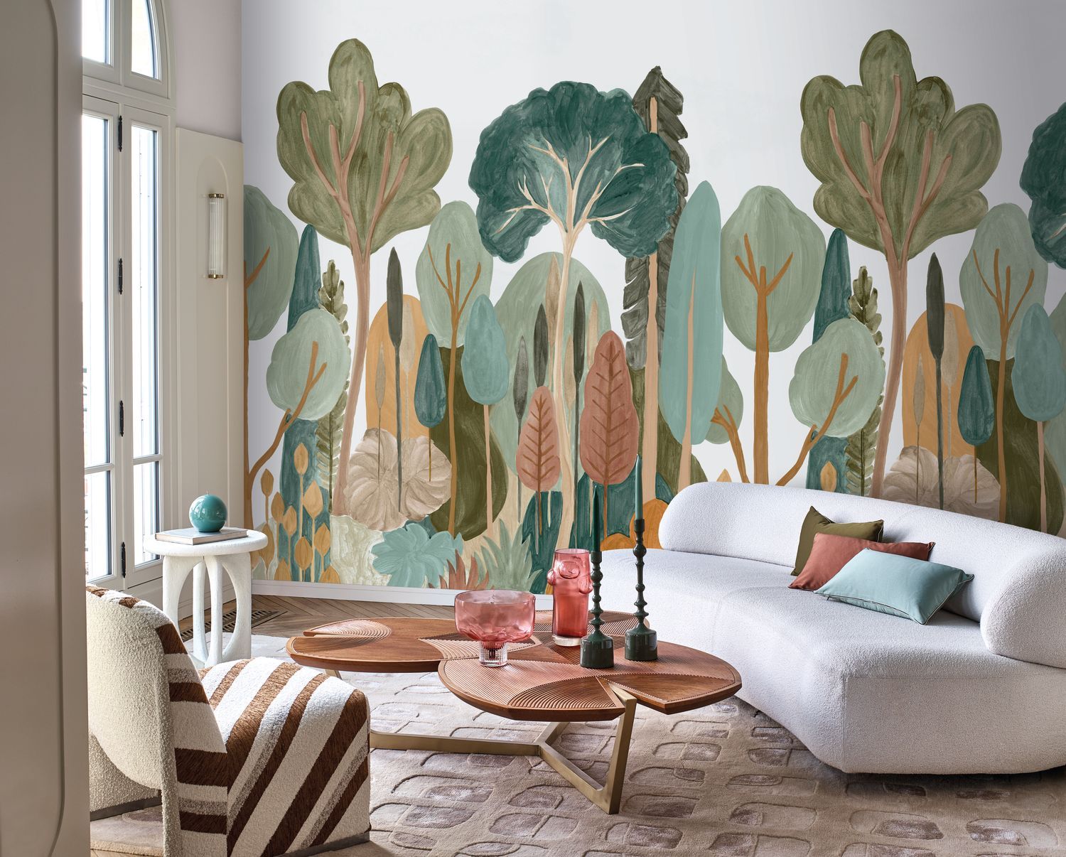 Wandbild mit Baumlandschaft ORME grün