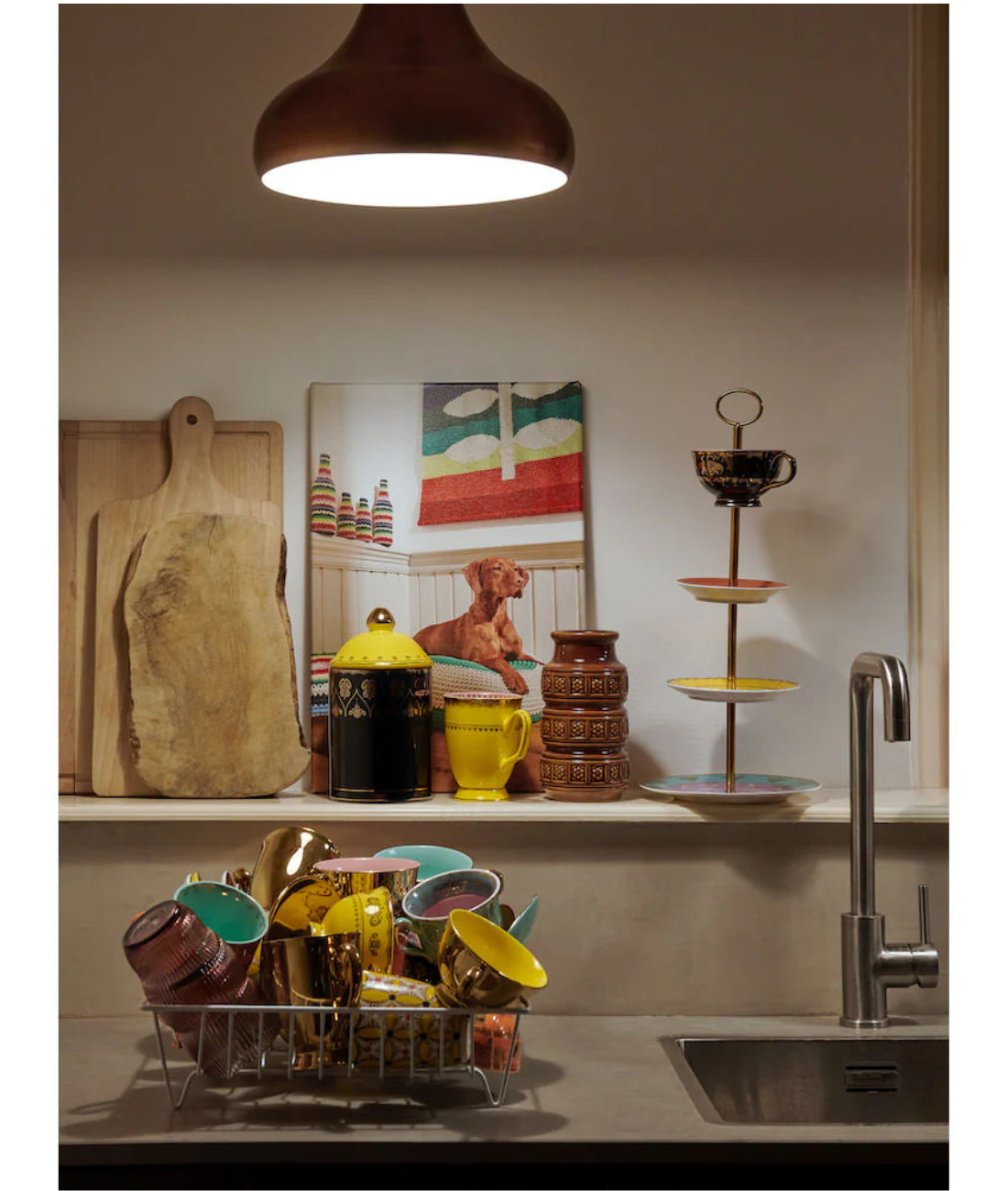 GRANDPA HIGH TEA SET farbige Porzellanplatte