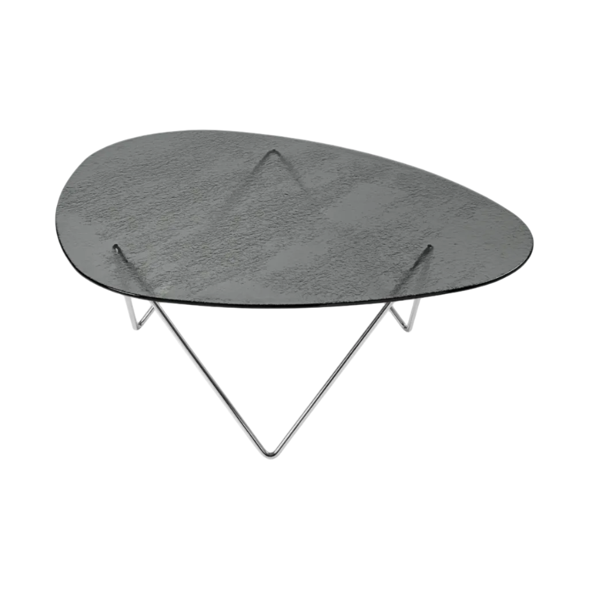 PEDRERA Coffee Table with Smoked Glass and Chrome Base