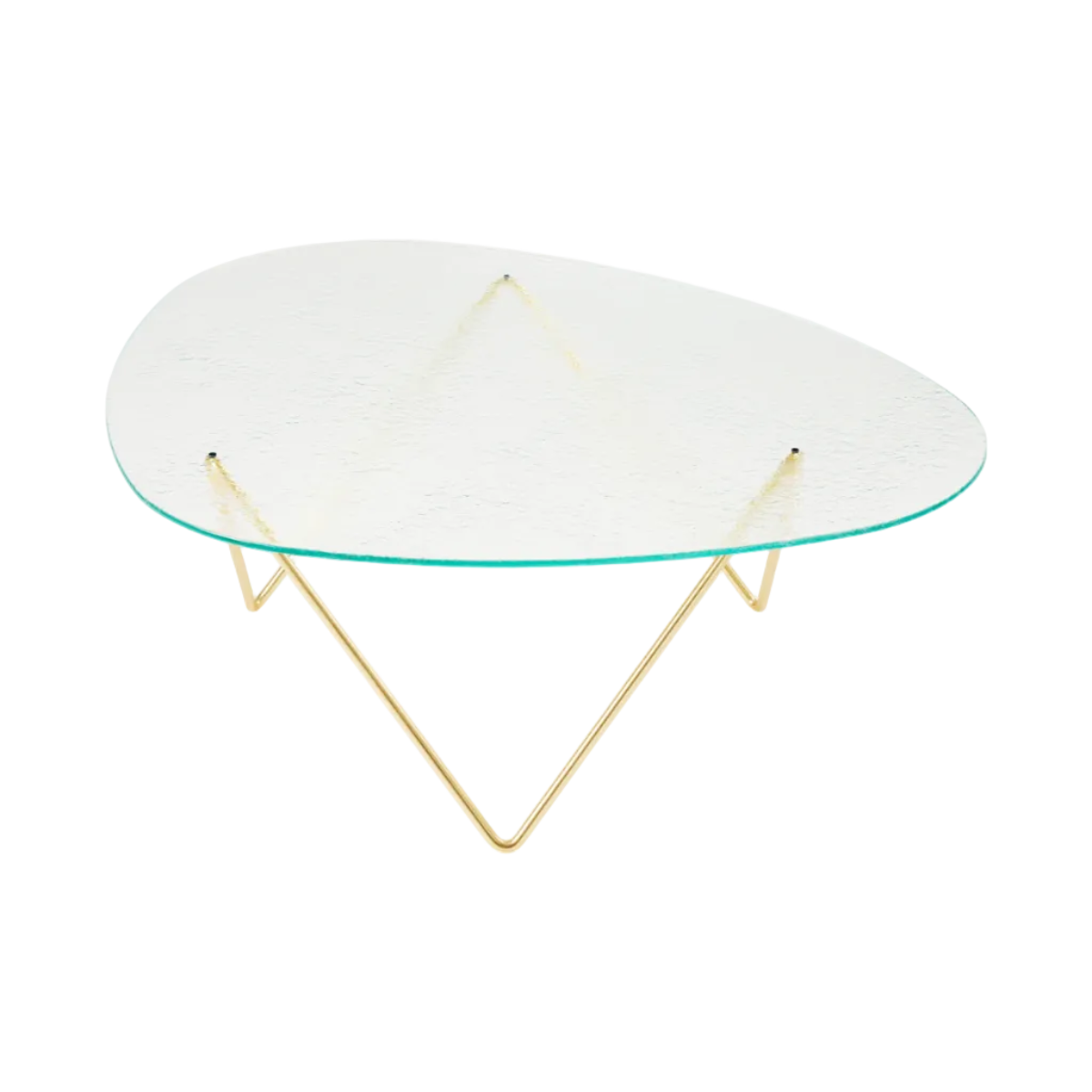 PEDRERA Coffee Table with Transparent Glass and Brass Base