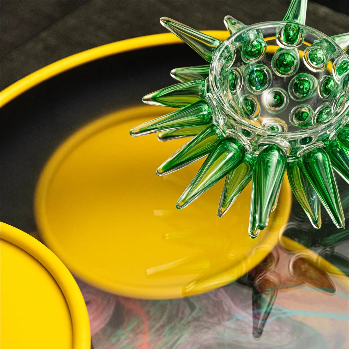 Miska PINO groene glas geblazen