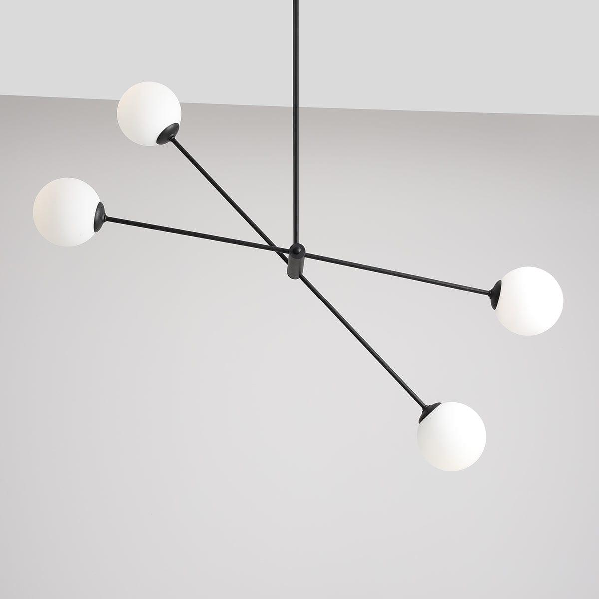 Lampa sufitowa czteropunktowa OHIO czarny – styl minimalistyczny