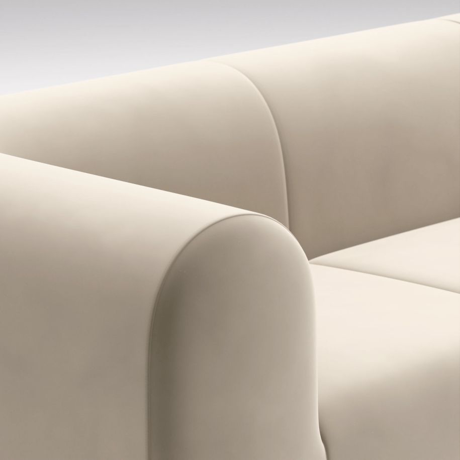 4-person sofa, upholstered plump