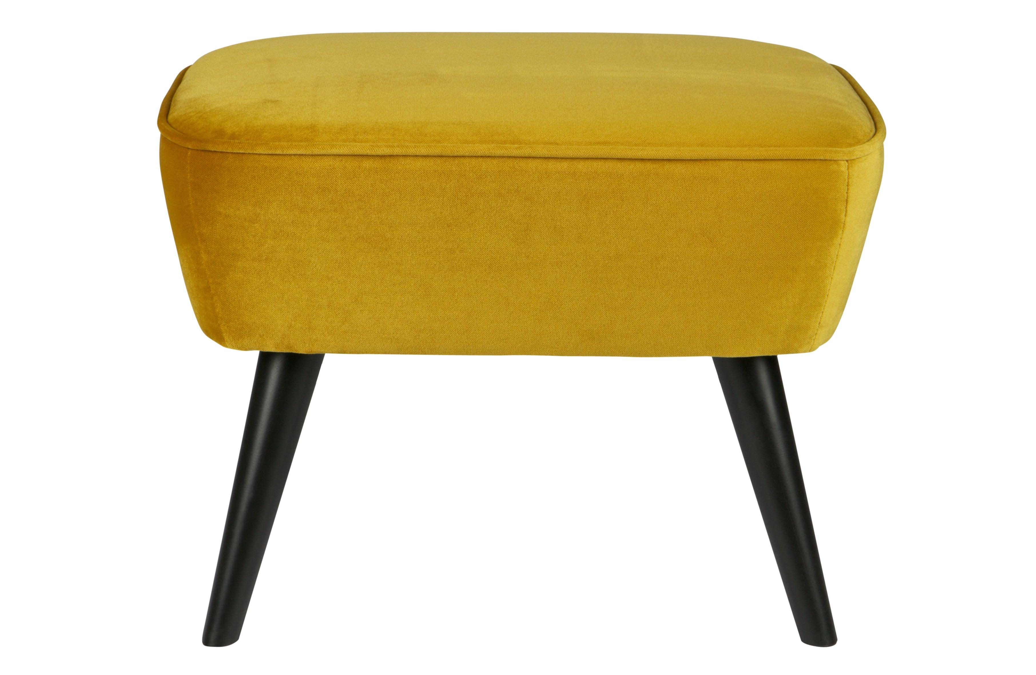 Podnóżek aksamitny SARA musztardowy Woood Eye on Design