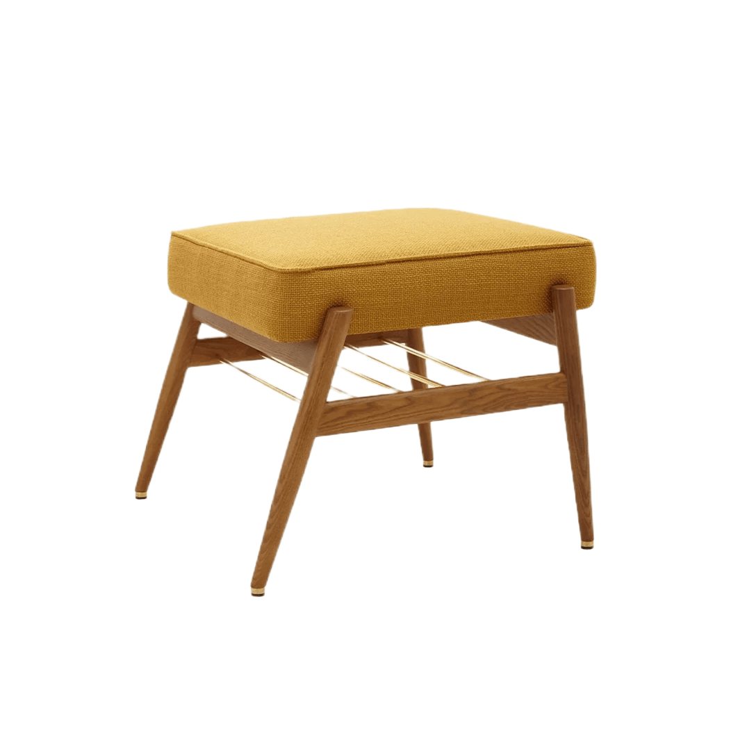 Podnóżek FOX żółty w tkaninie Boucle Mustard 366 concept Eye on Design