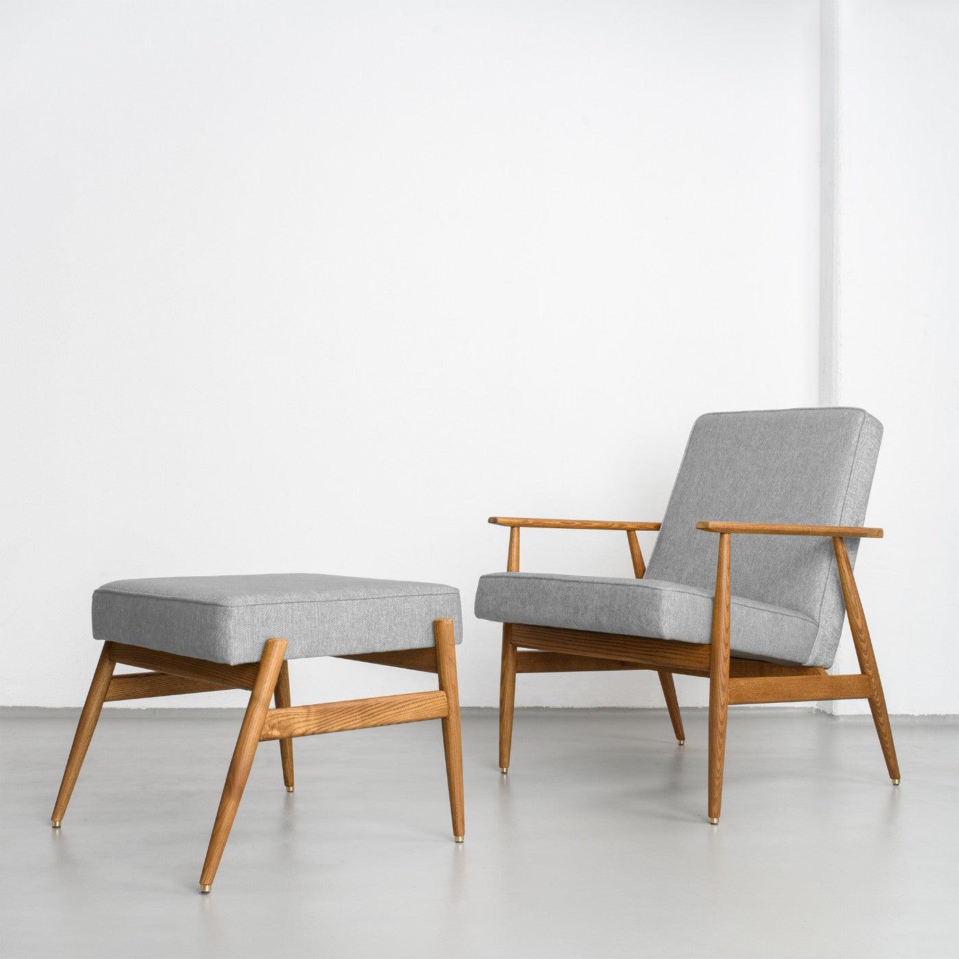 Podnóżek FOX żółty w tkaninie Marble Mustard 366 concept Eye on Design