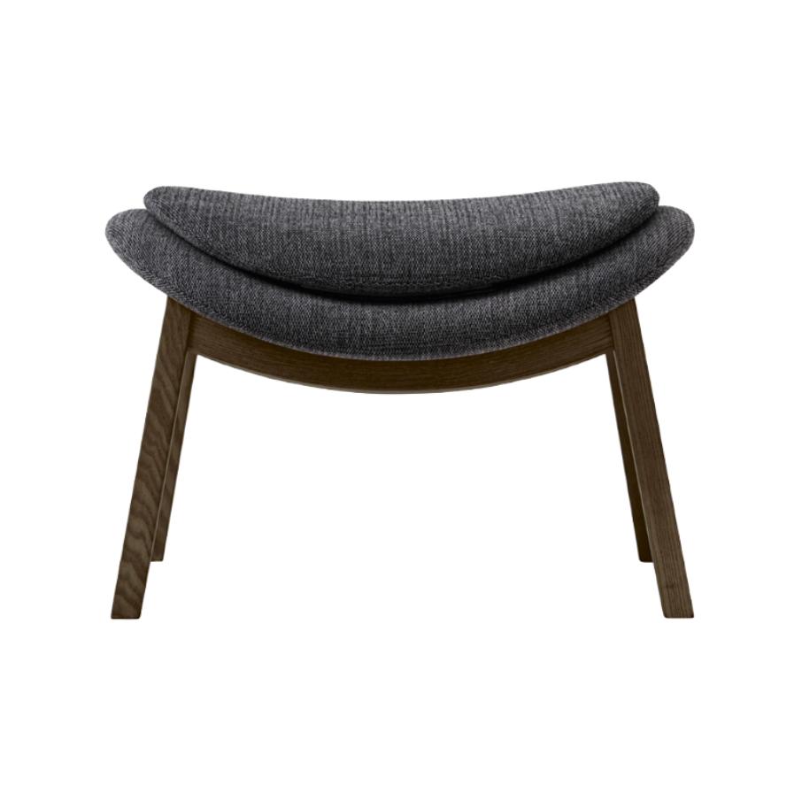 Upholstered LAZY Footrest with Dark Wooden Base