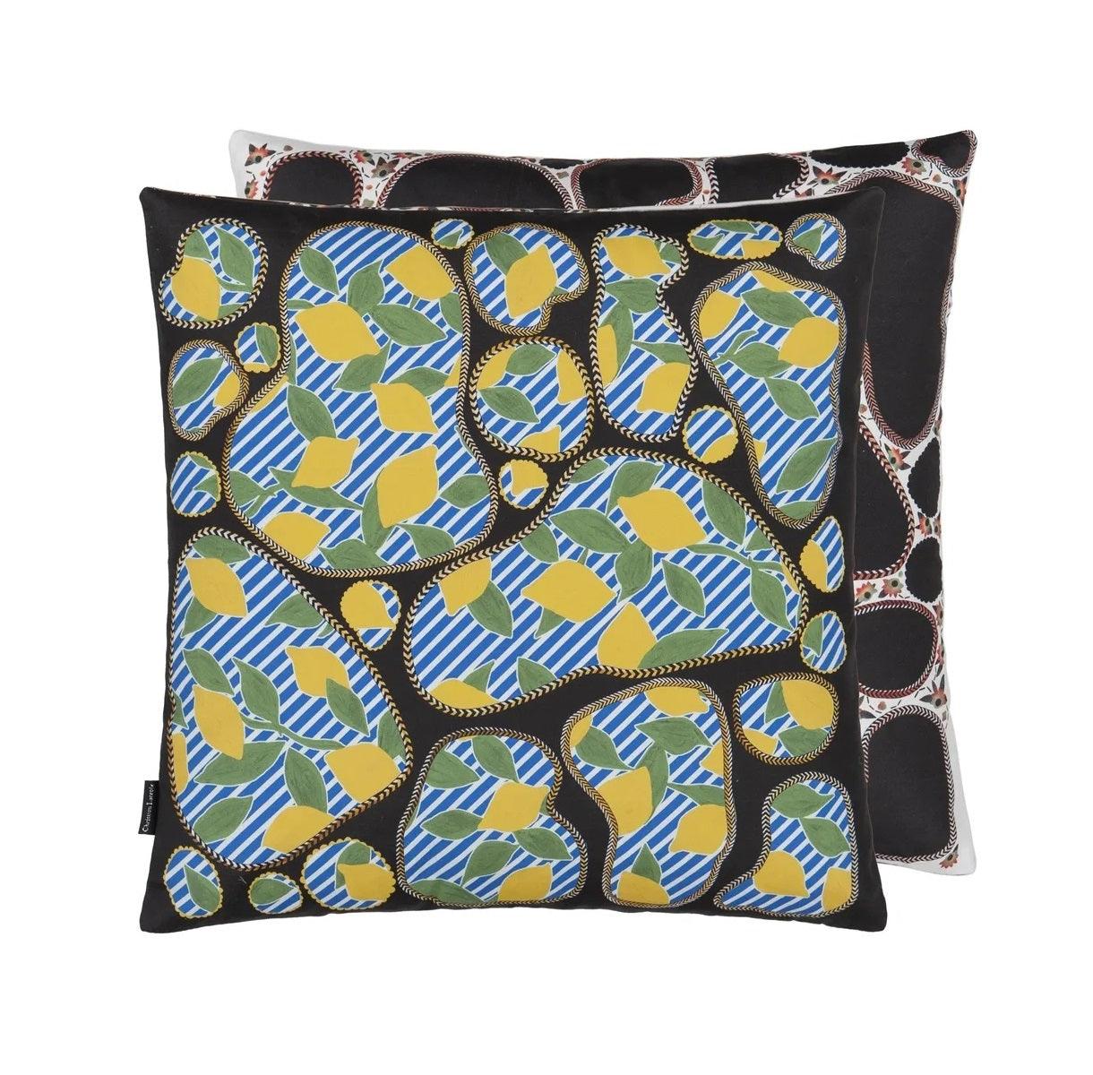 Poduszka dwustronna LEMON PEBBLES CITRON bawełniana satyna Christian Lacroix Eye on Design