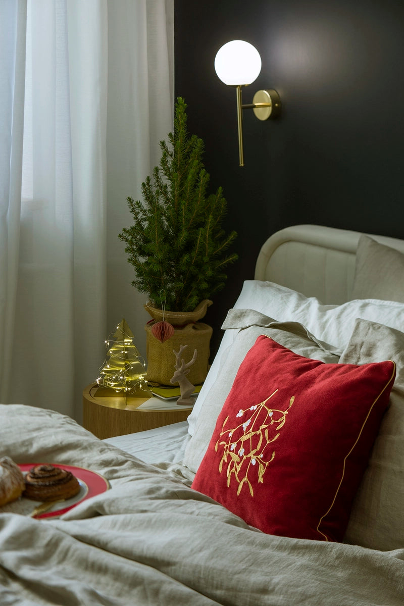 Wandleuchte ASTRA DECO gold mit weißem Schirm