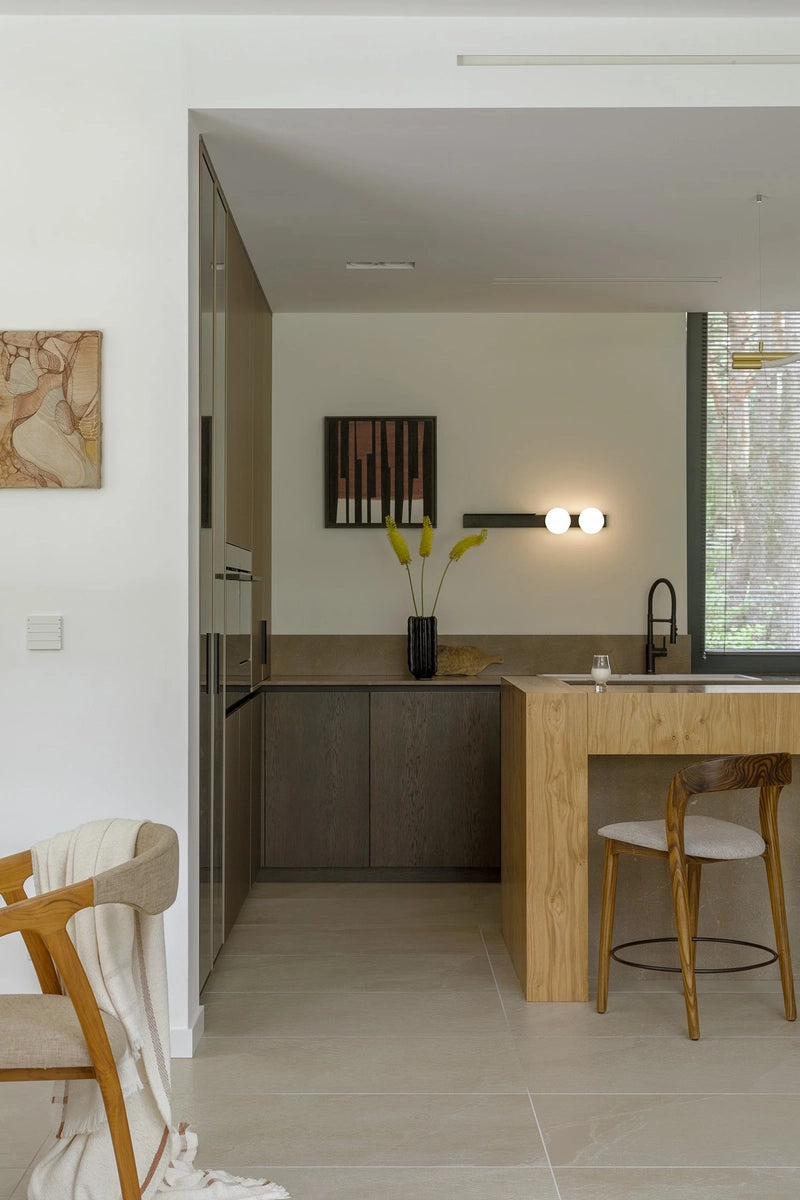 Wandlamp met plank tweepunts BOTANICA DECO zwart