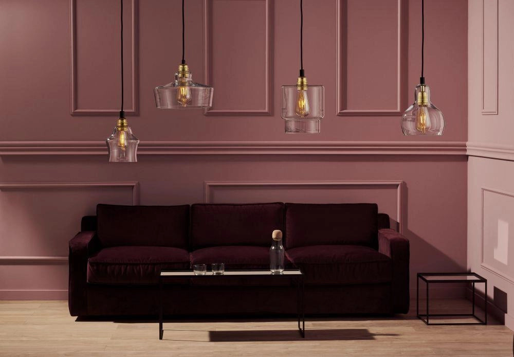 LONGIS I transparent pendant lamp with gold