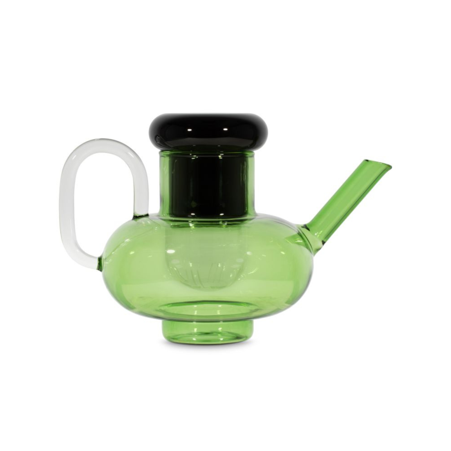 Theepot BUMP zwart-groen glas
