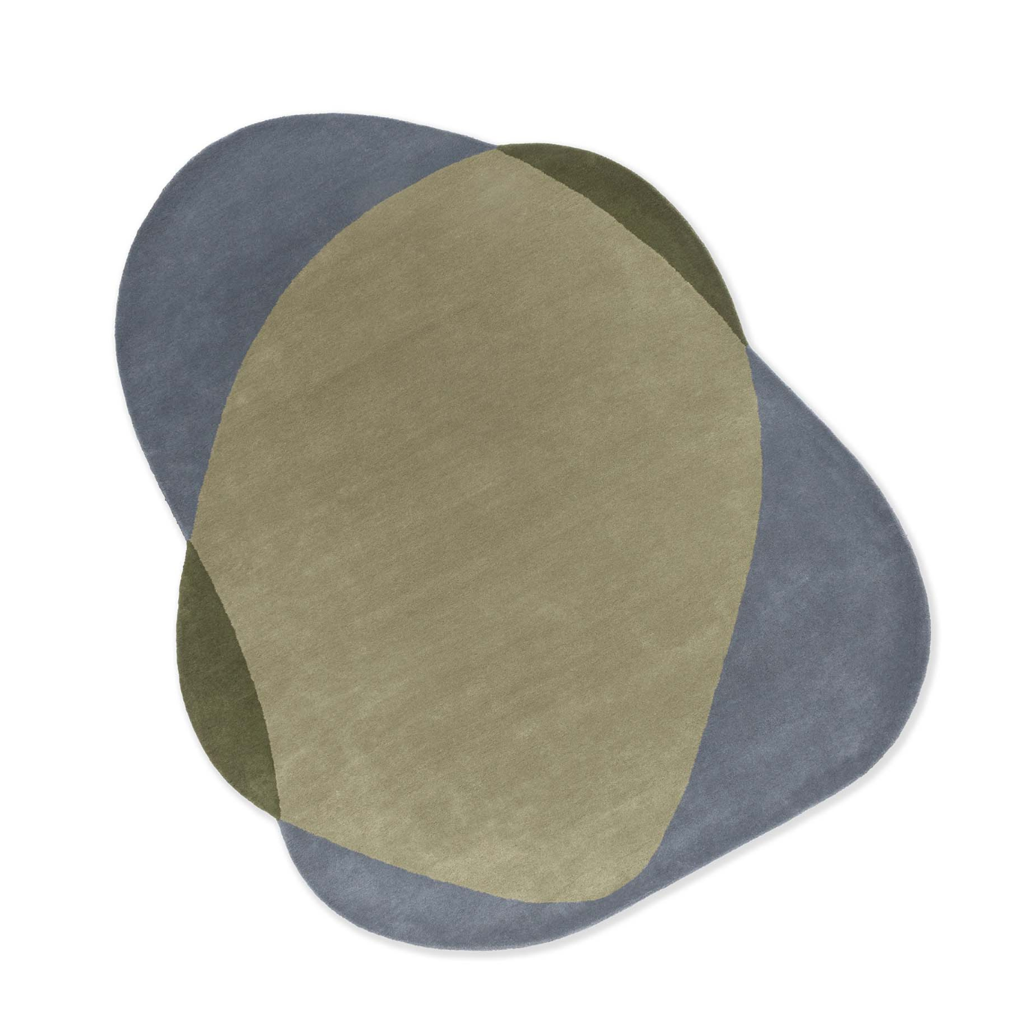 Oval rug ELEMENT CHAD green with blue