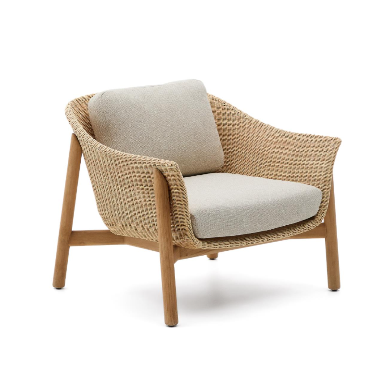 Außenstuhl GALEA aus Teakholz mit Rattansitz