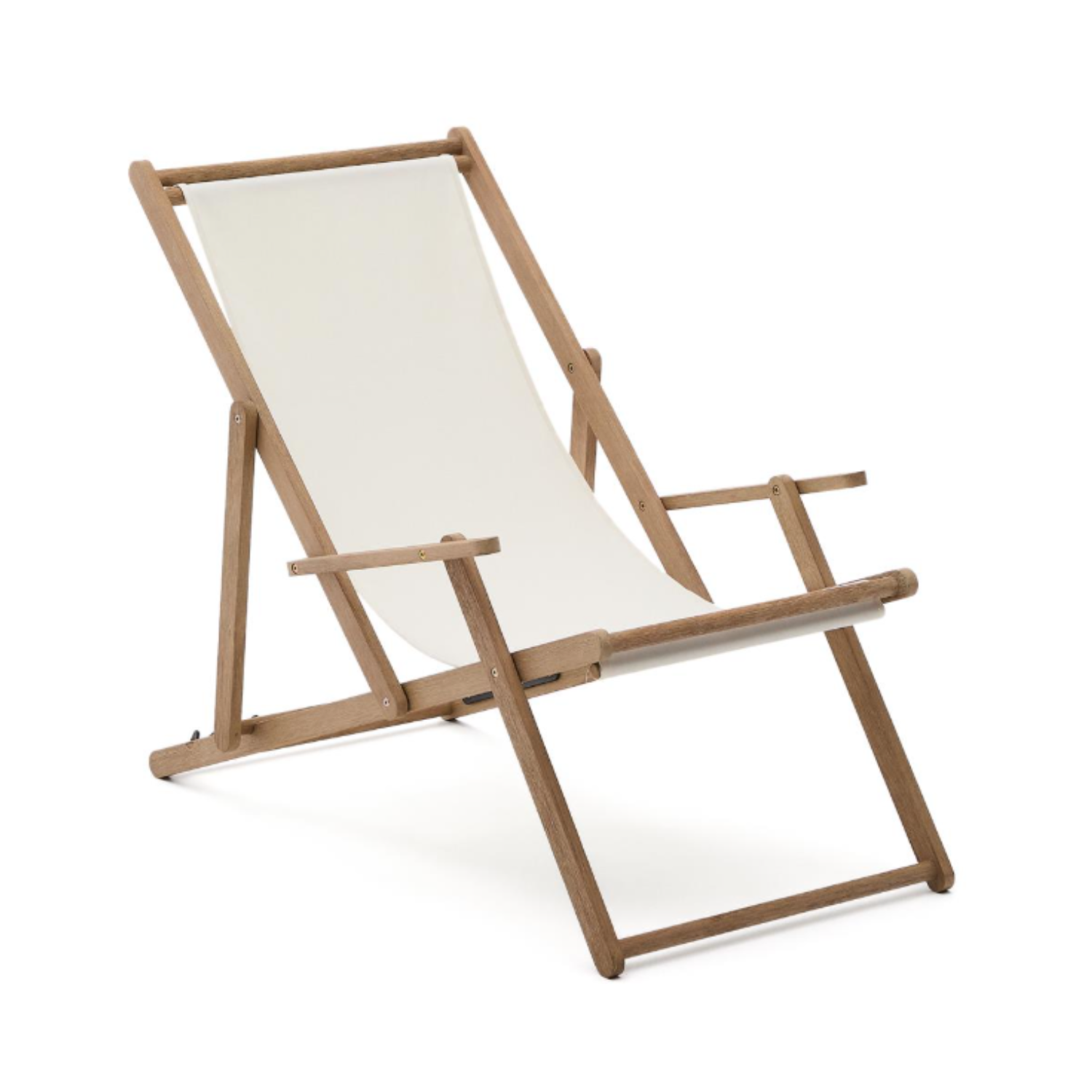 Villara White Deckchair mit Akazienbasis