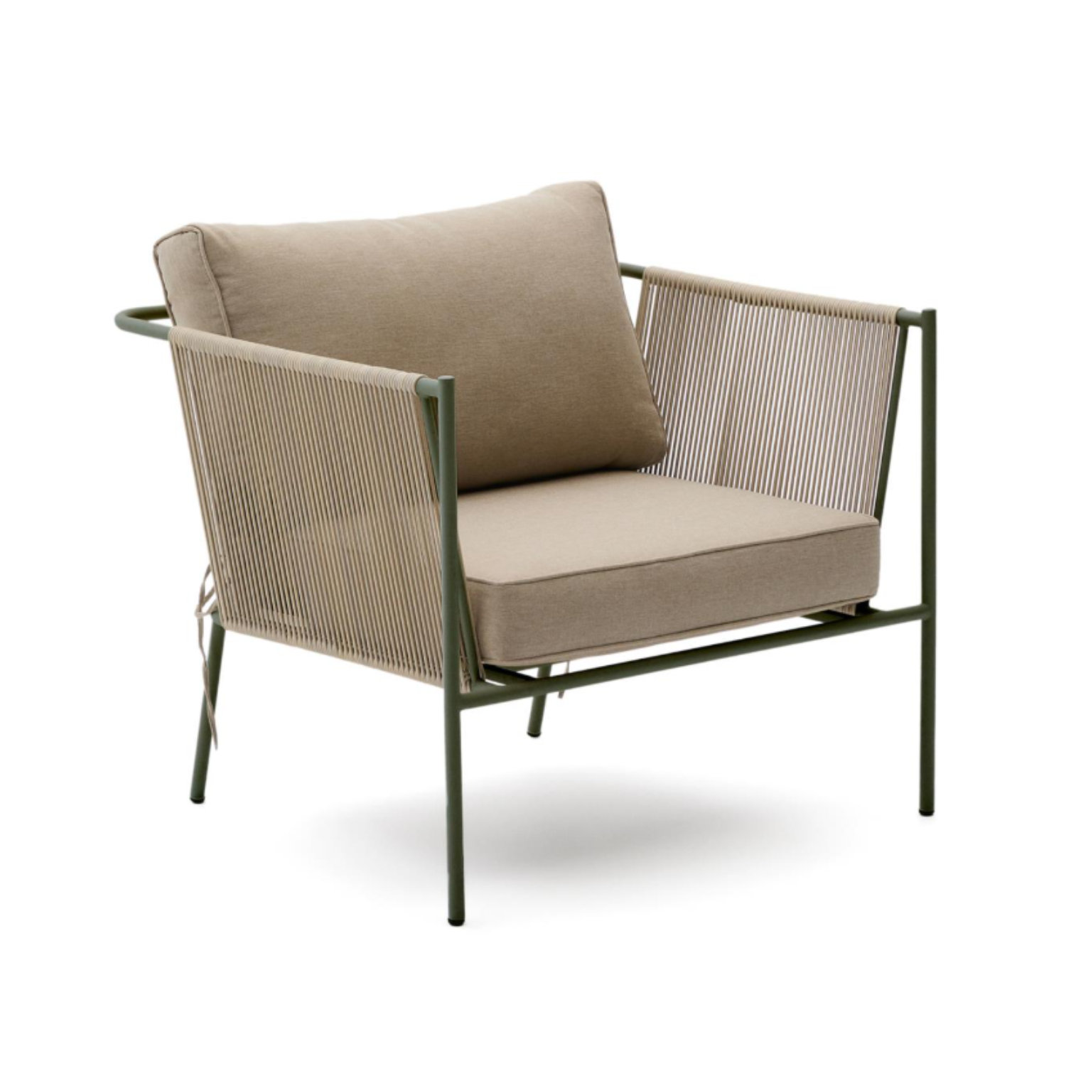 Buitenstoel ZIVIA linnen écru met stalen basis