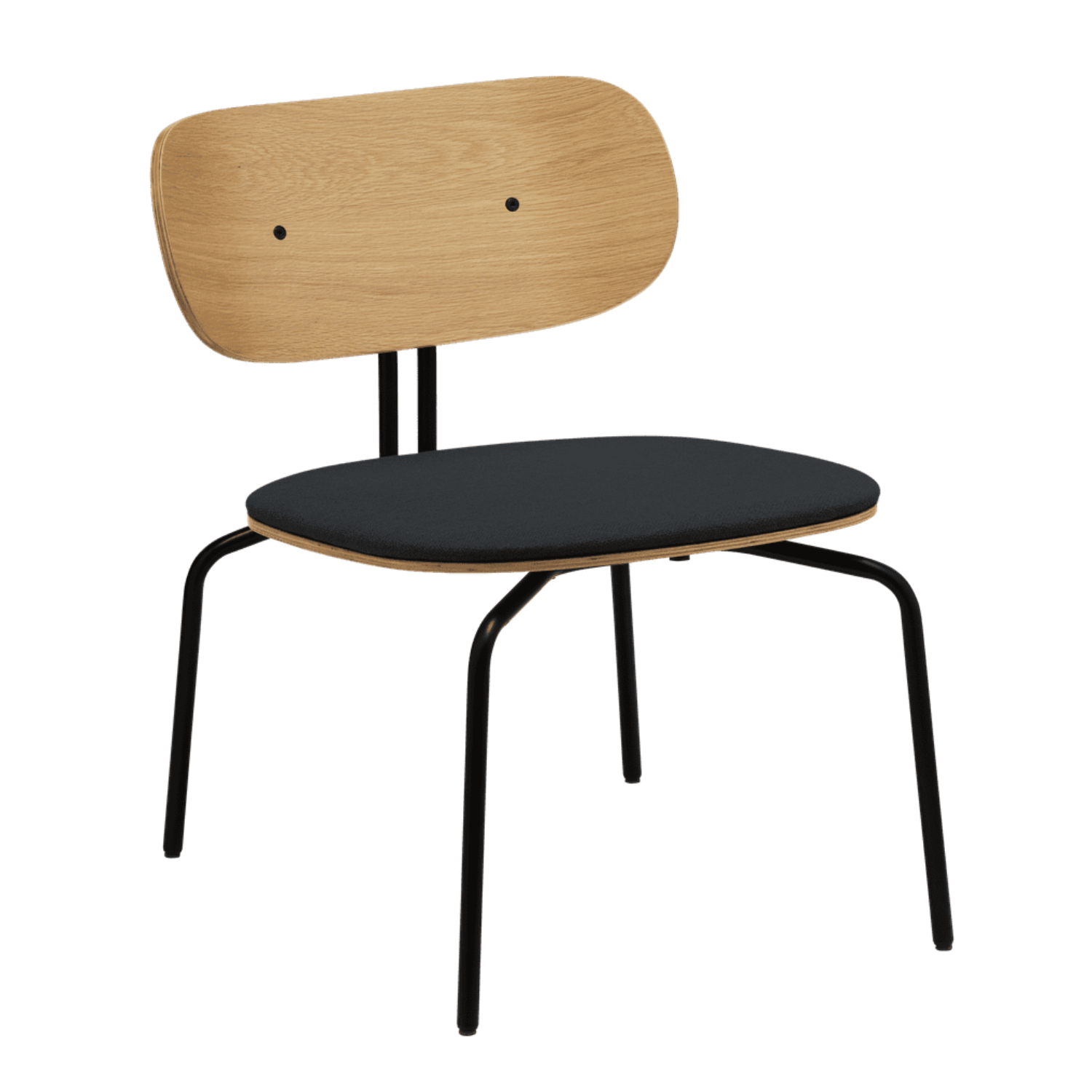 Anthracite curious armchair with a black base