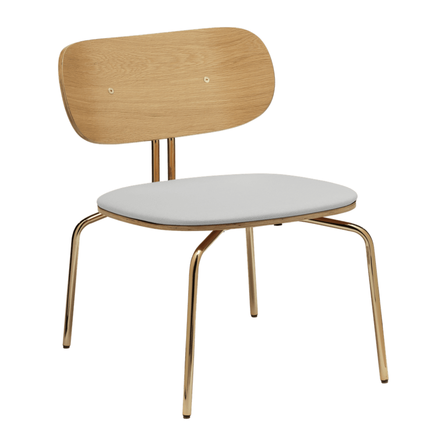 Neugieriger babyblauer Sessel mit einer goldenen Basis