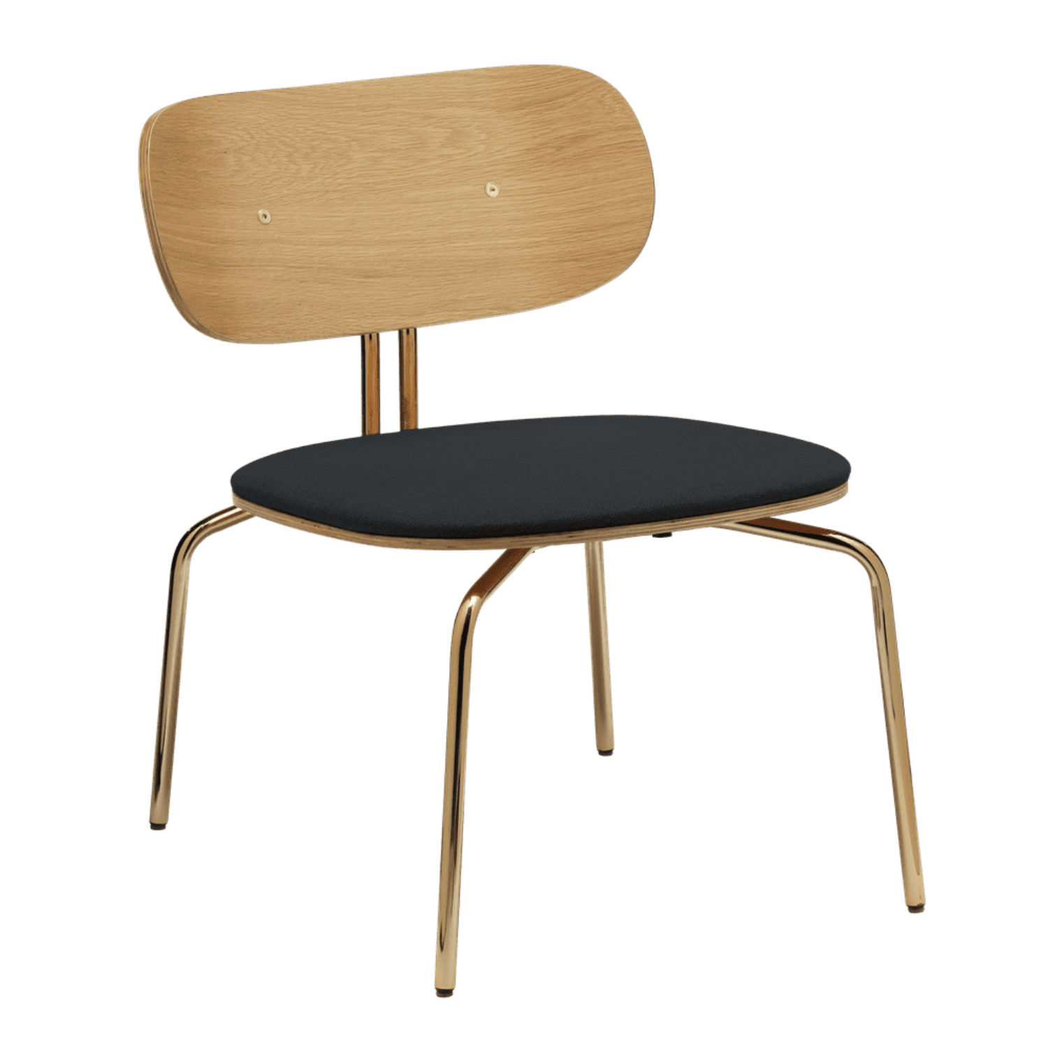 Anthrazit neugieriger Sessel mit einer goldenen Basis