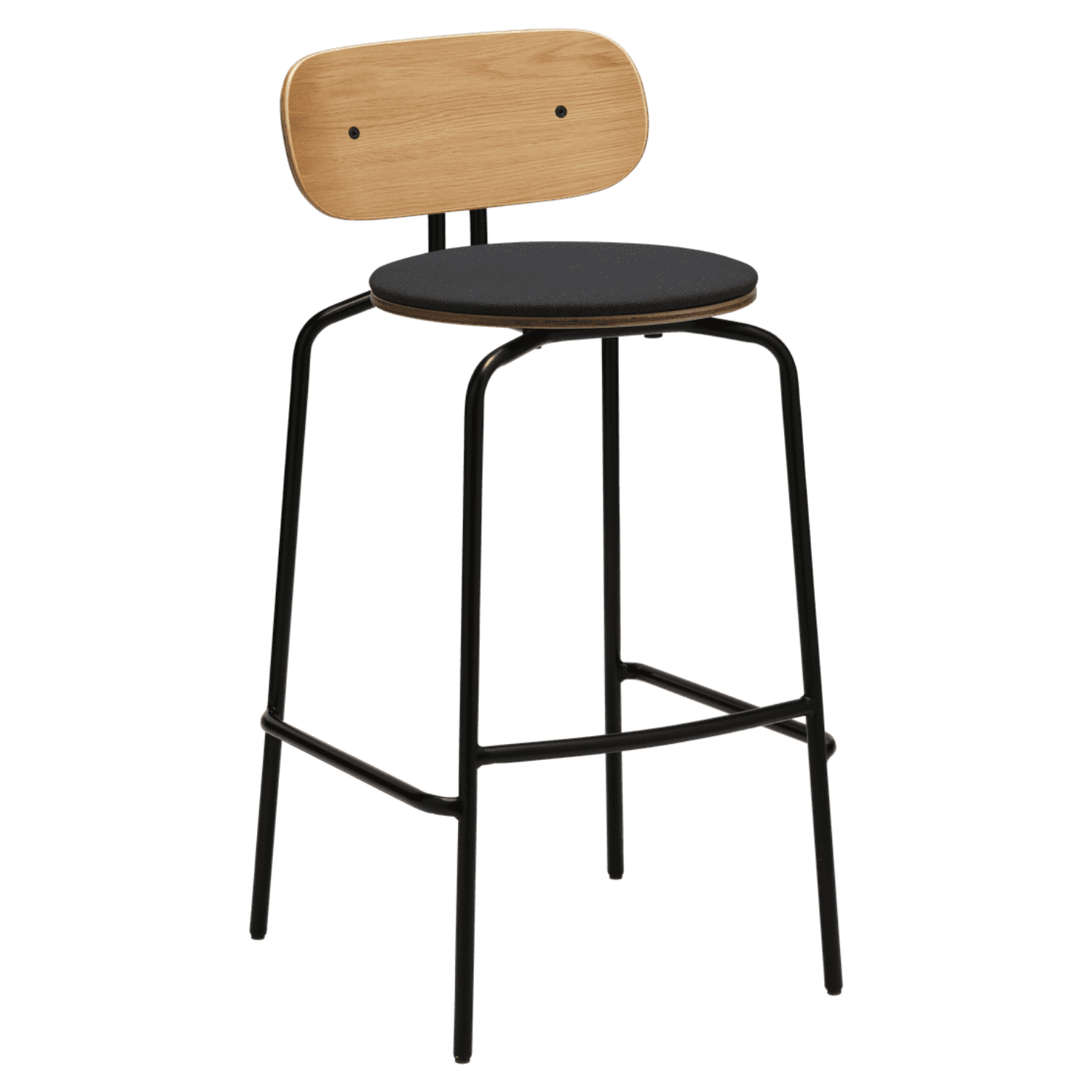 Hocker CURIOUS antraciet met zwarte basis