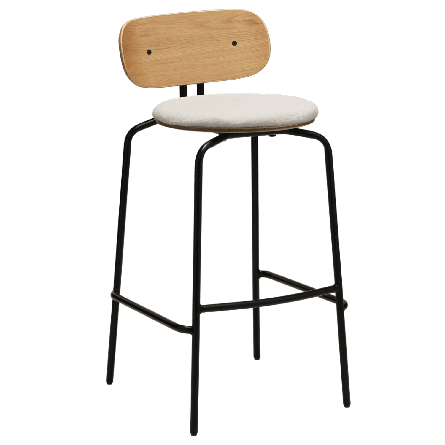 Curious Hocker Creamy plush with a black base