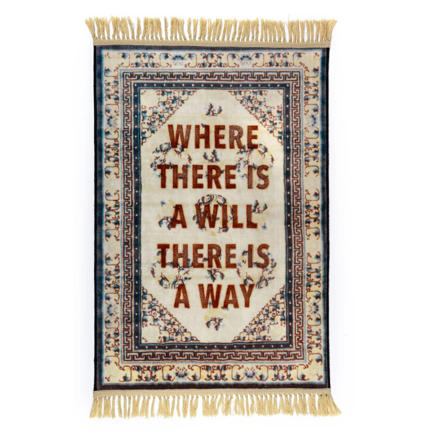 Decorative rug BURNT - THE WAY cream