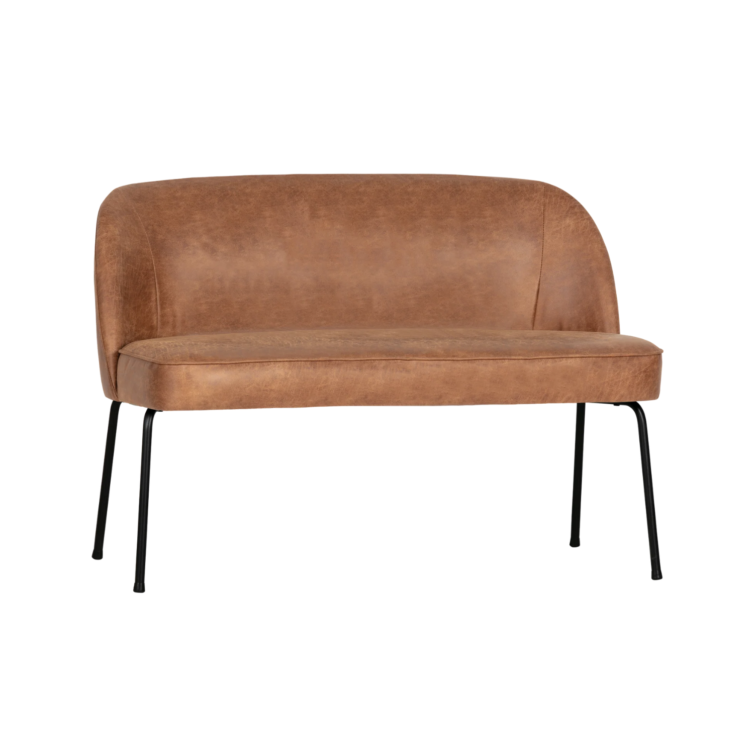 Cognac Vogue leather bench