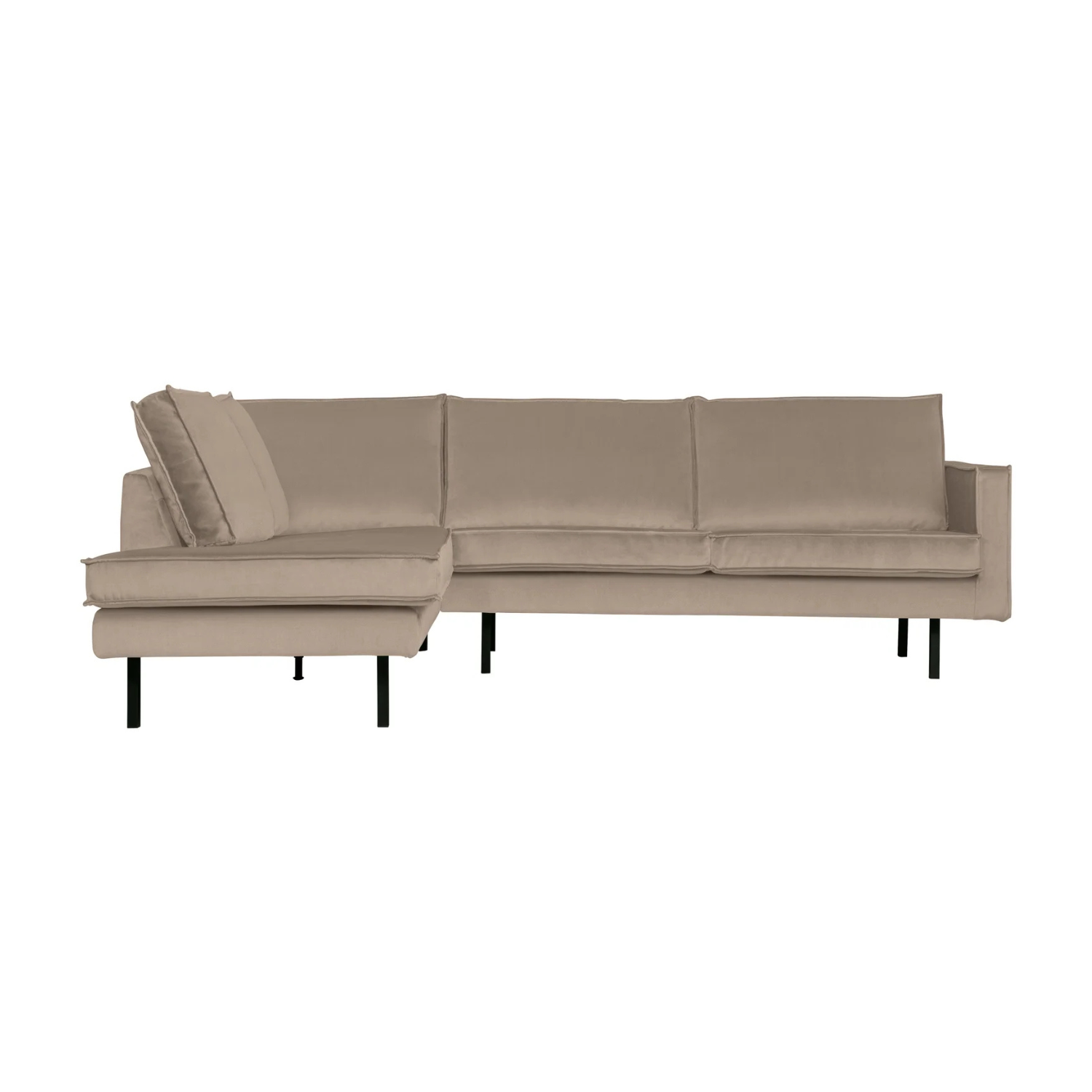 Sofa narożna aksamitna lewostronna RODEO khaki – Woood