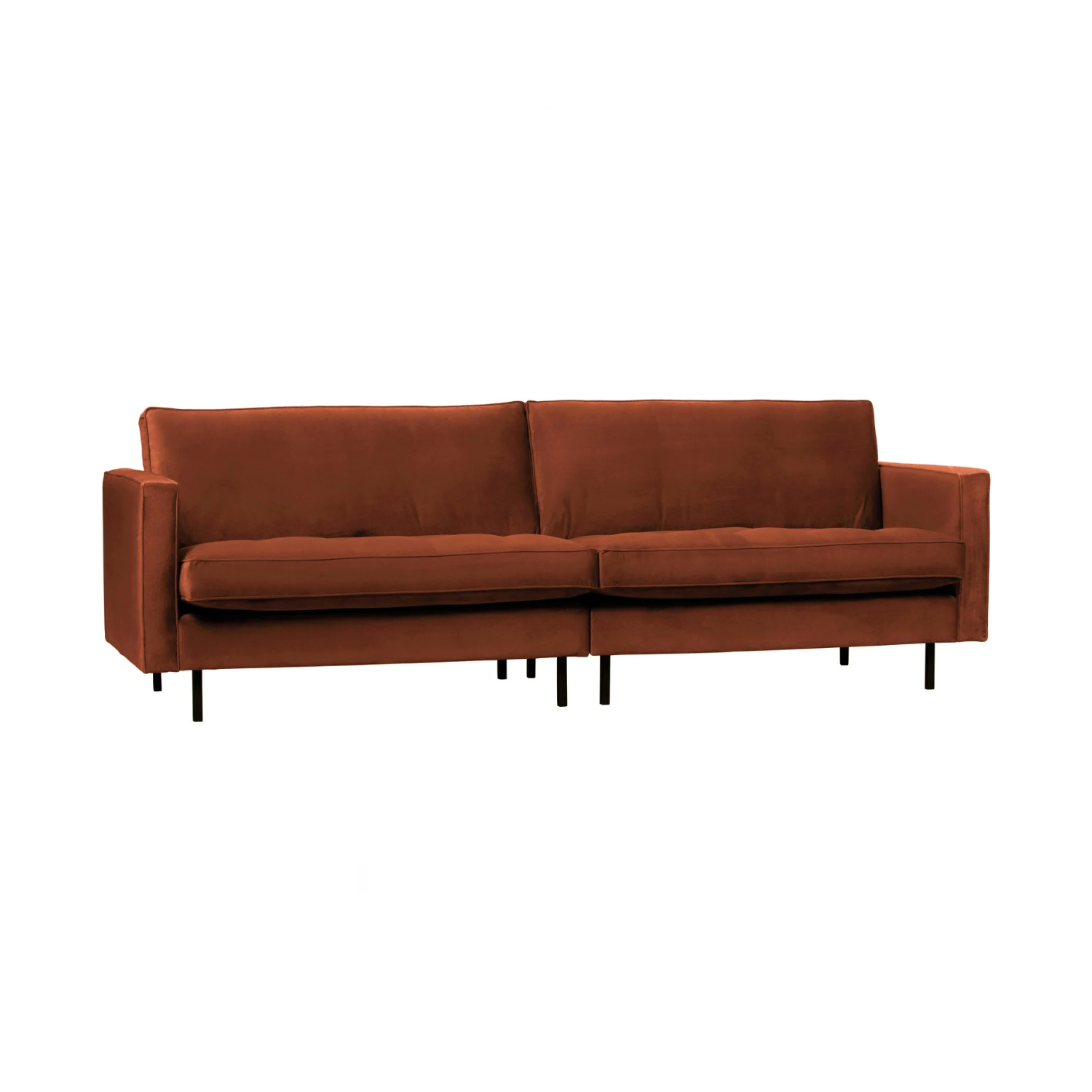Sofa aksamitna 3-osobowa RODEO CLASSIC rdzawy – Woood